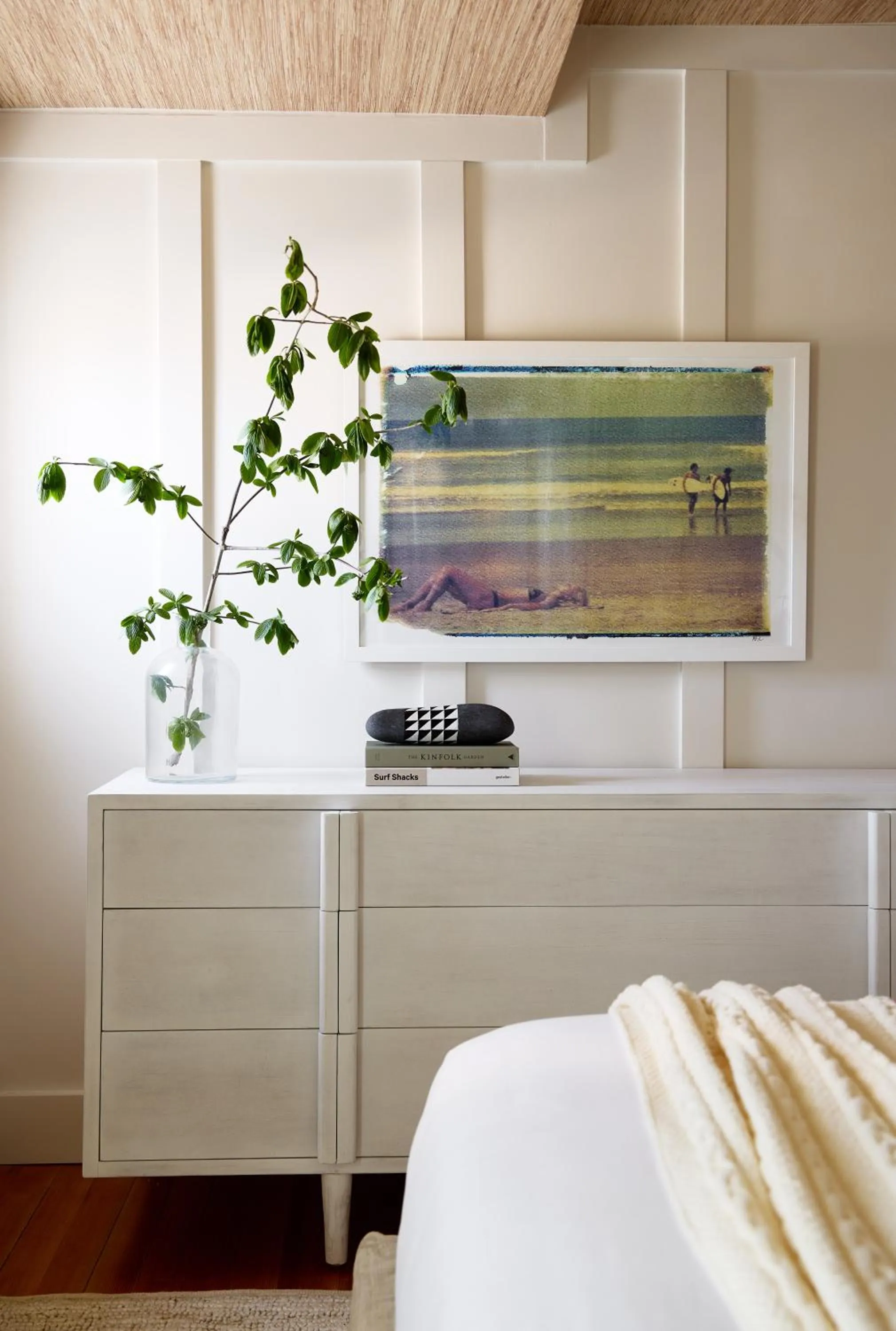 Decorative detail, Bed in Block Island Beach House