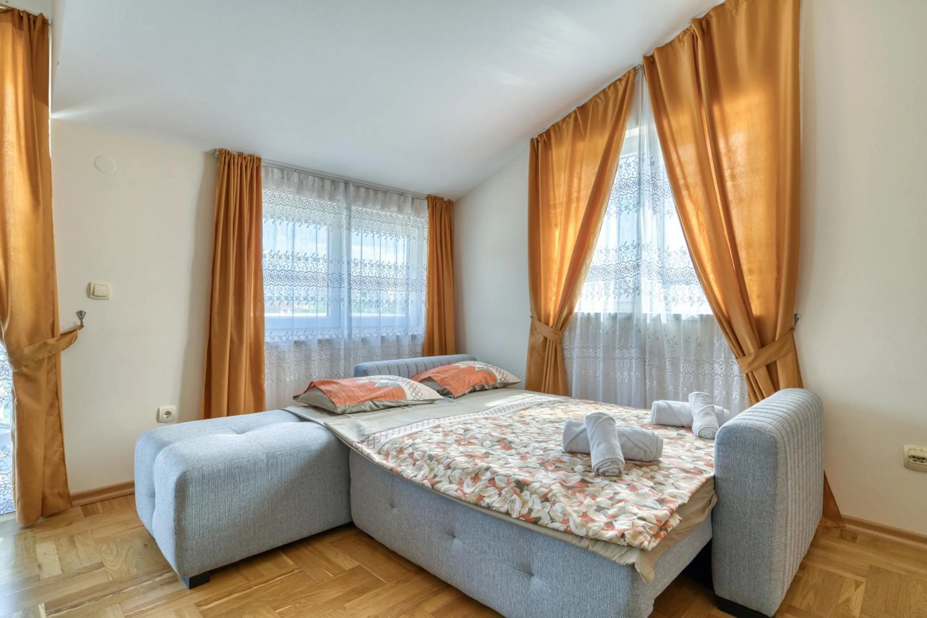 Living room, Bed in Apartments Elena