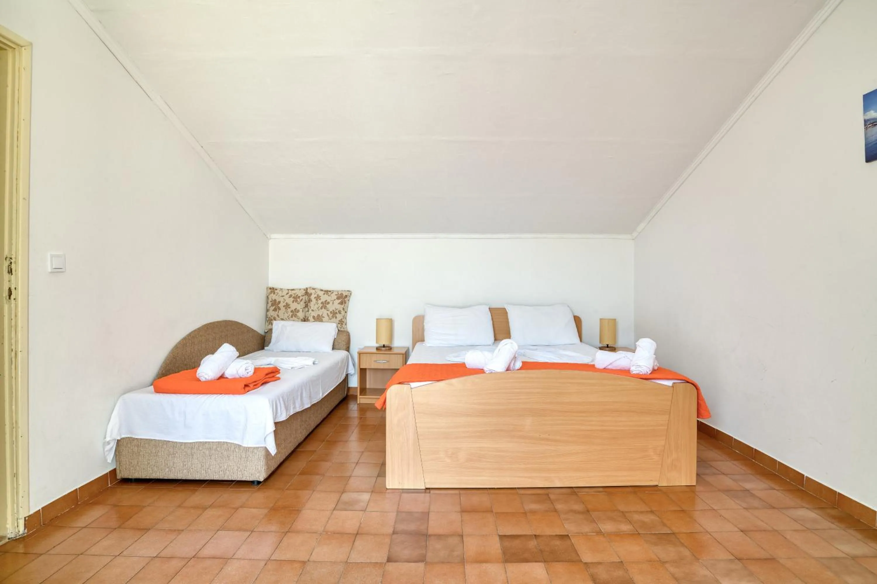 Living room, Bed in Apartments Elena