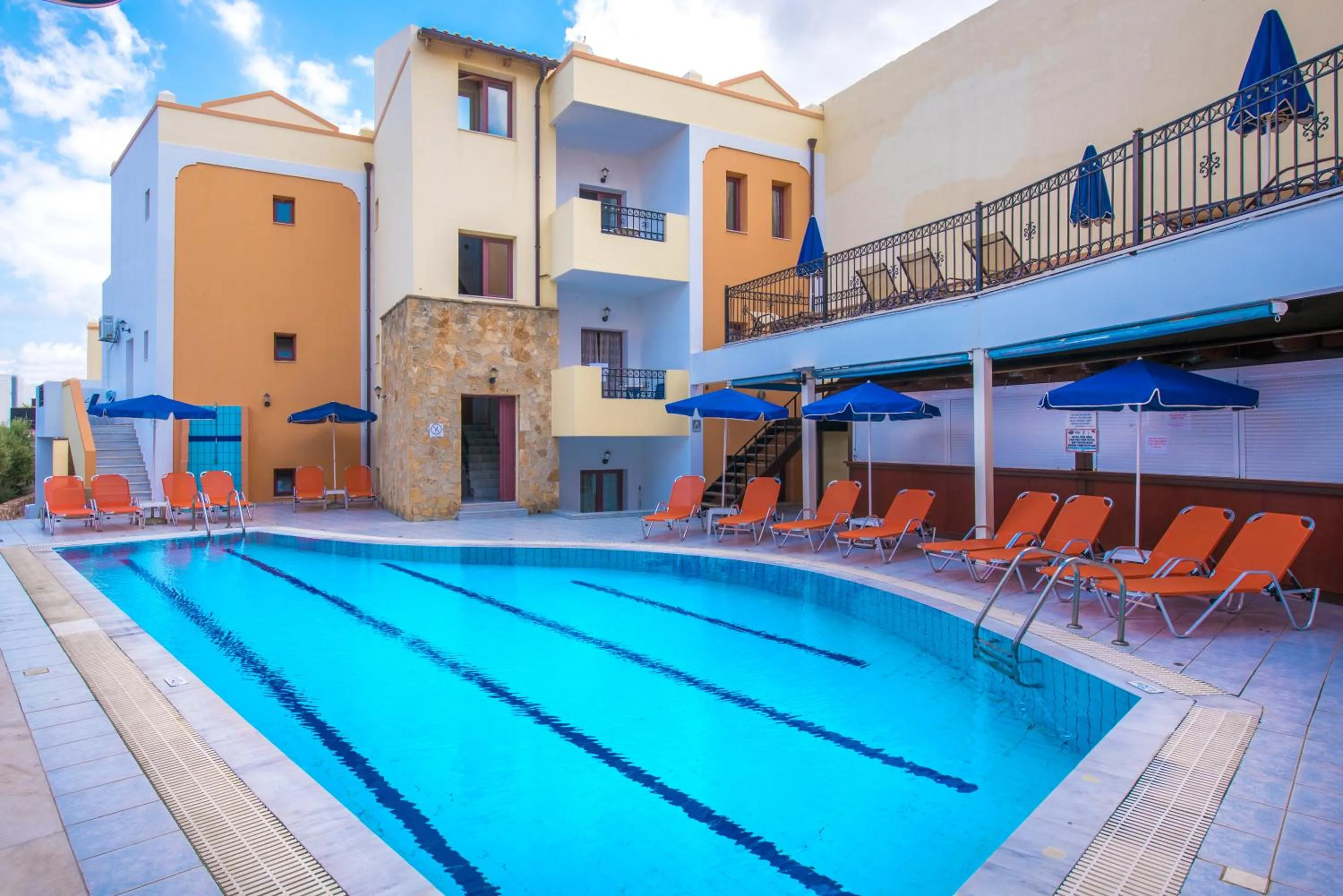 Pool view in Irida Aparthotel Malia by Estia