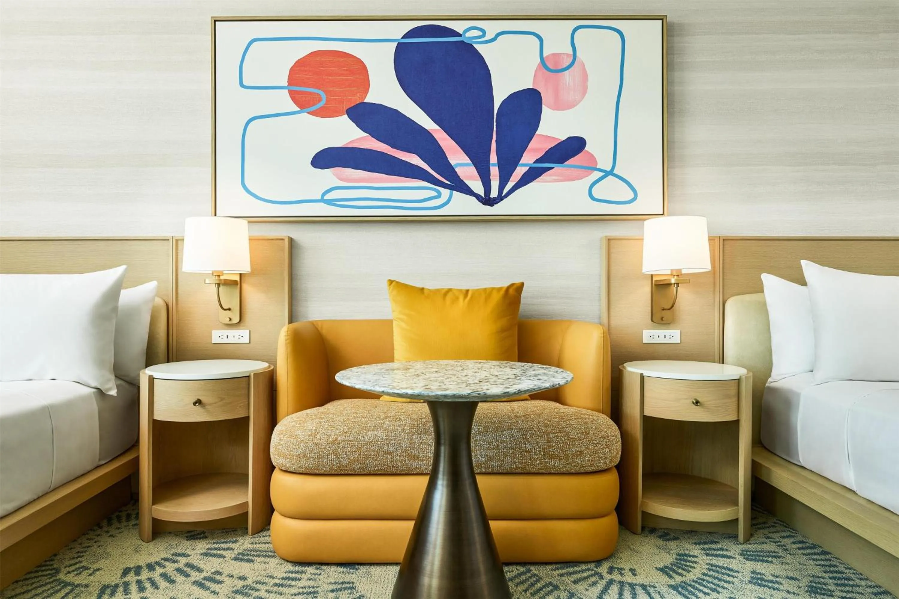 Living room, Bed in The Highland Dallas, Curio Collection by Hilton