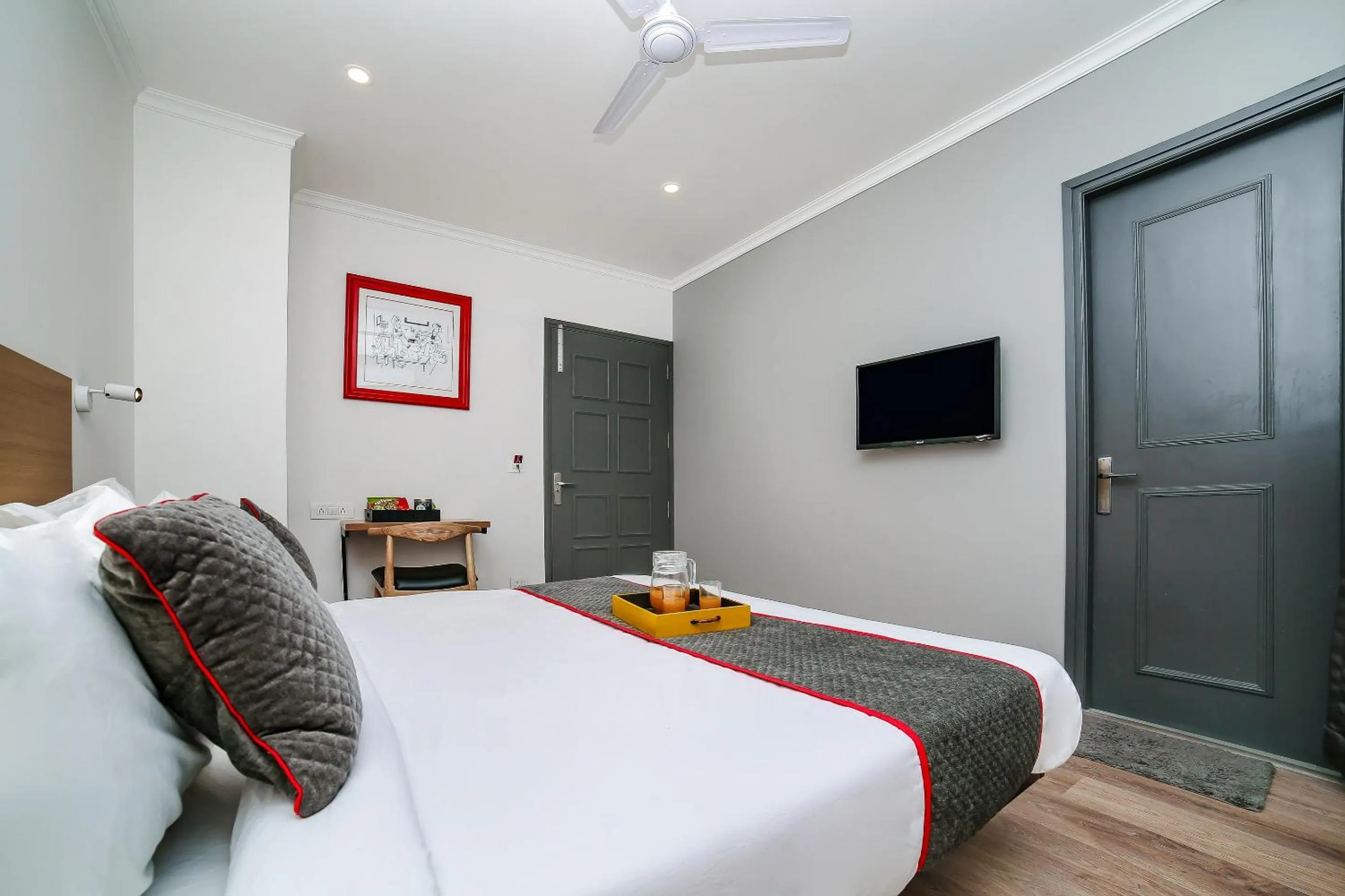 Bedroom, Bed in Townhouse Chattarpur Opp. Tivoli Garden Near Chhatarpur Metro Station