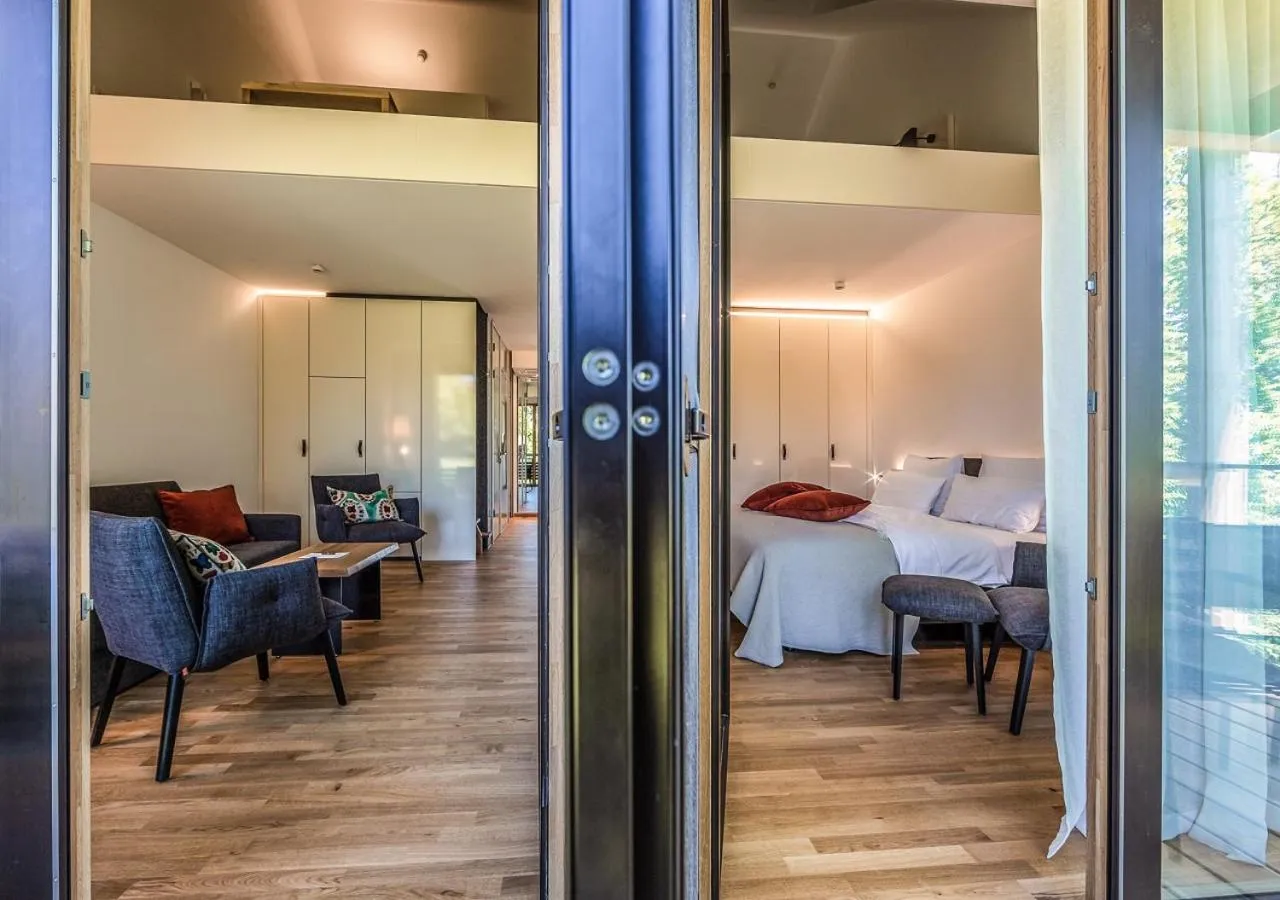 Living room, Bed in Ferienwohnungen Boardinghouse Bodensee