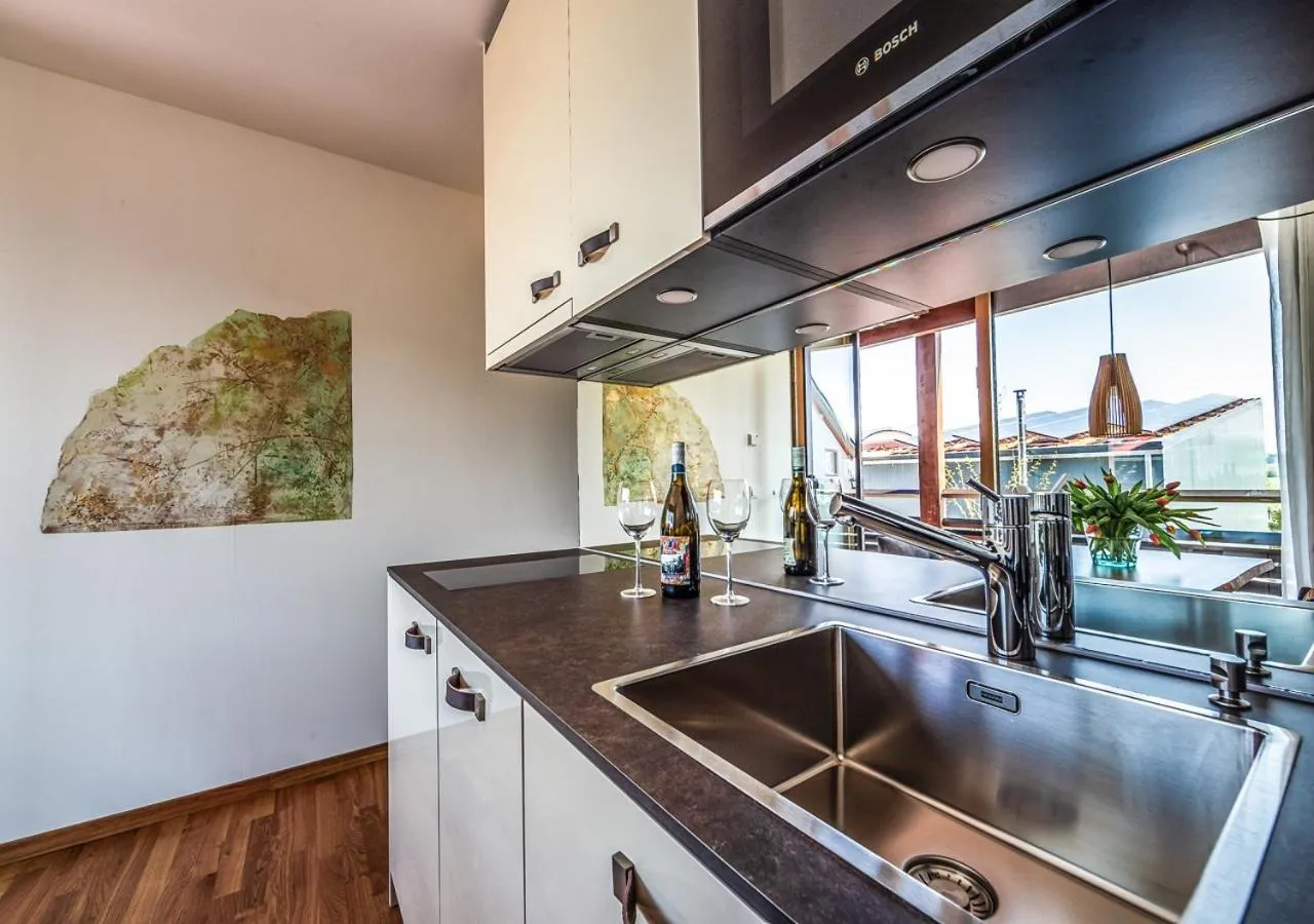 Kitchen or kitchenette in Ferienwohnungen Boardinghouse Bodensee