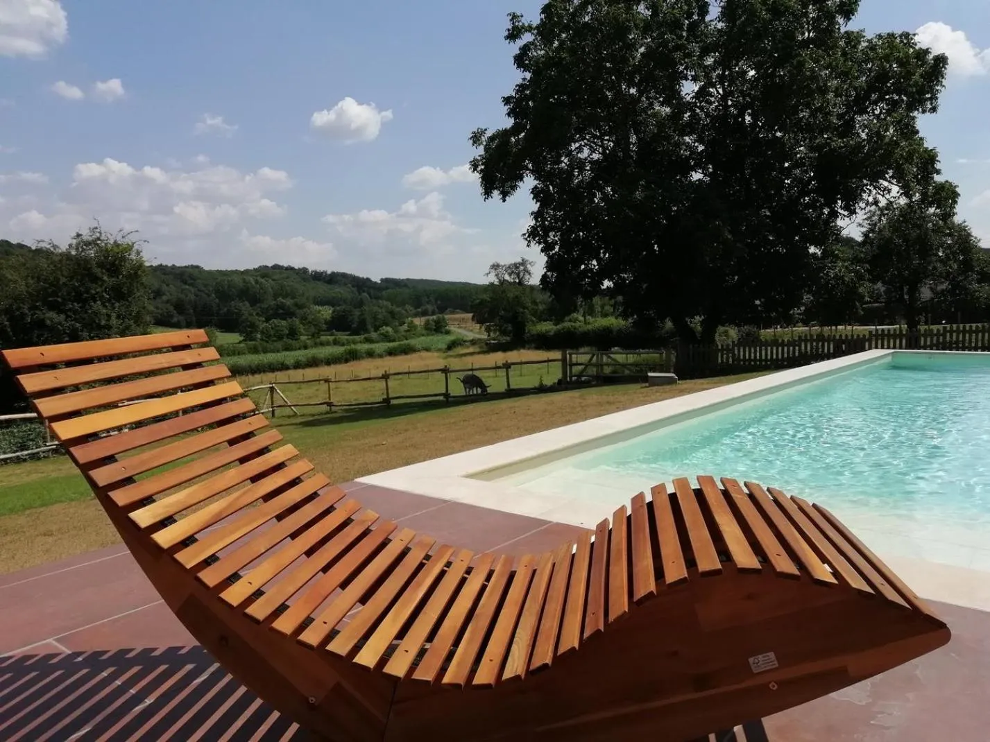 Pool view in La Haute Forge B&B