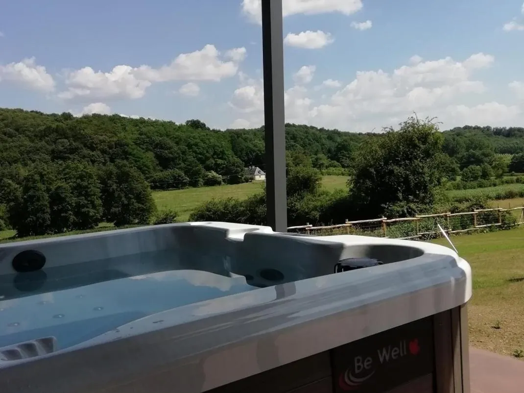 Pool view in La Haute Forge B&B