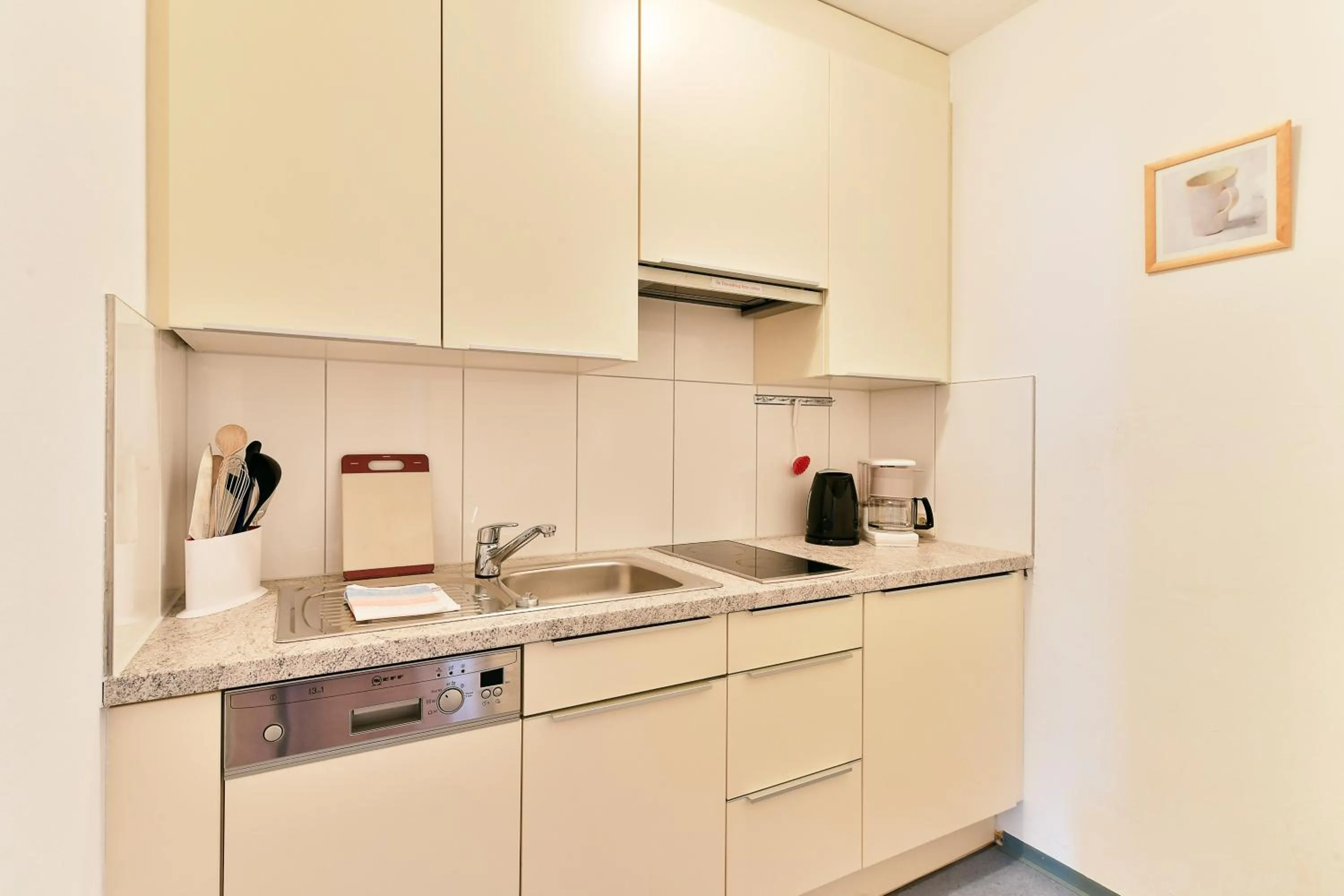 Kitchen or kitchenette in Hotel Bergheim