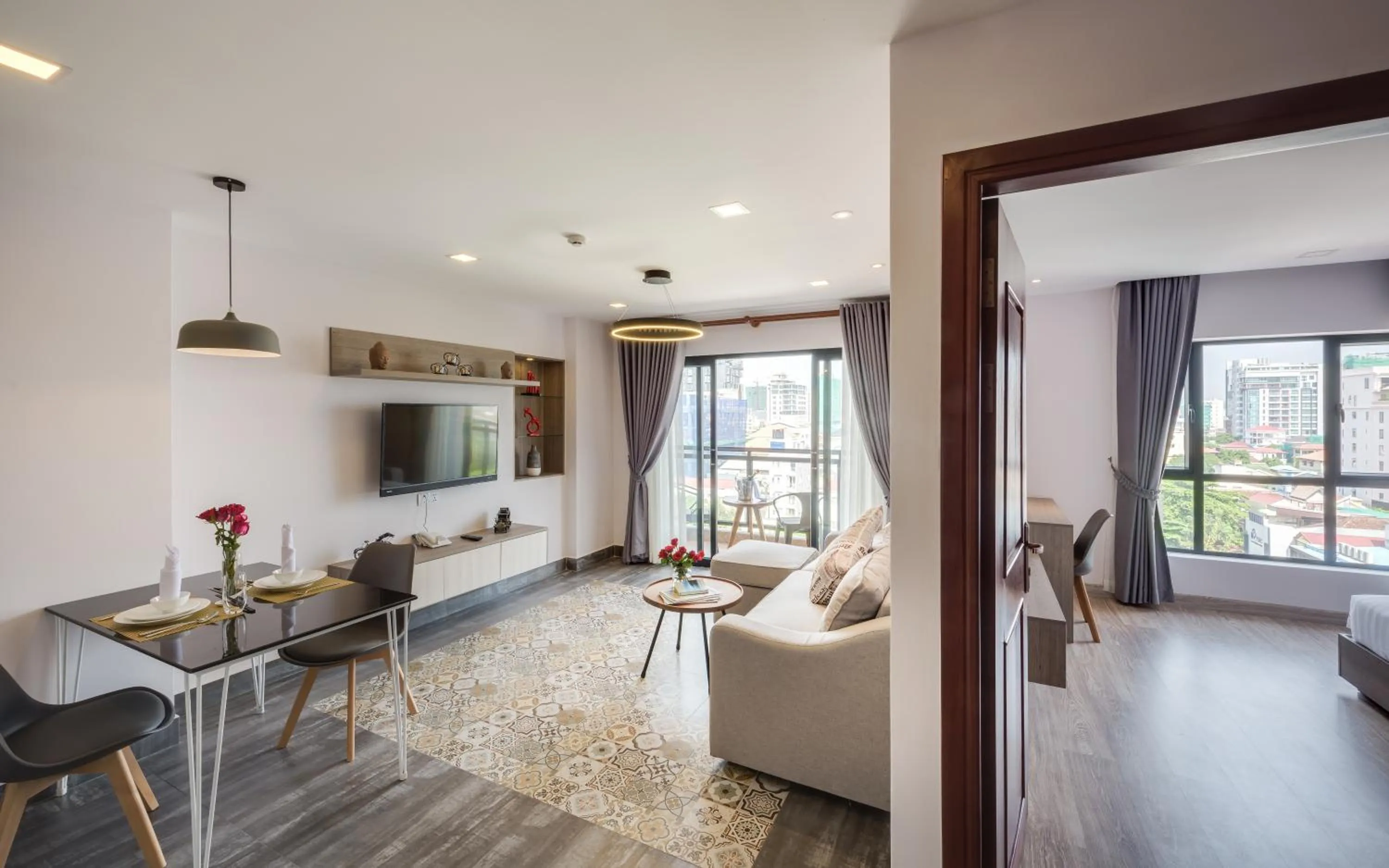 Communal lounge/ TV room in Phnom Penh 51 Hotel & Residences