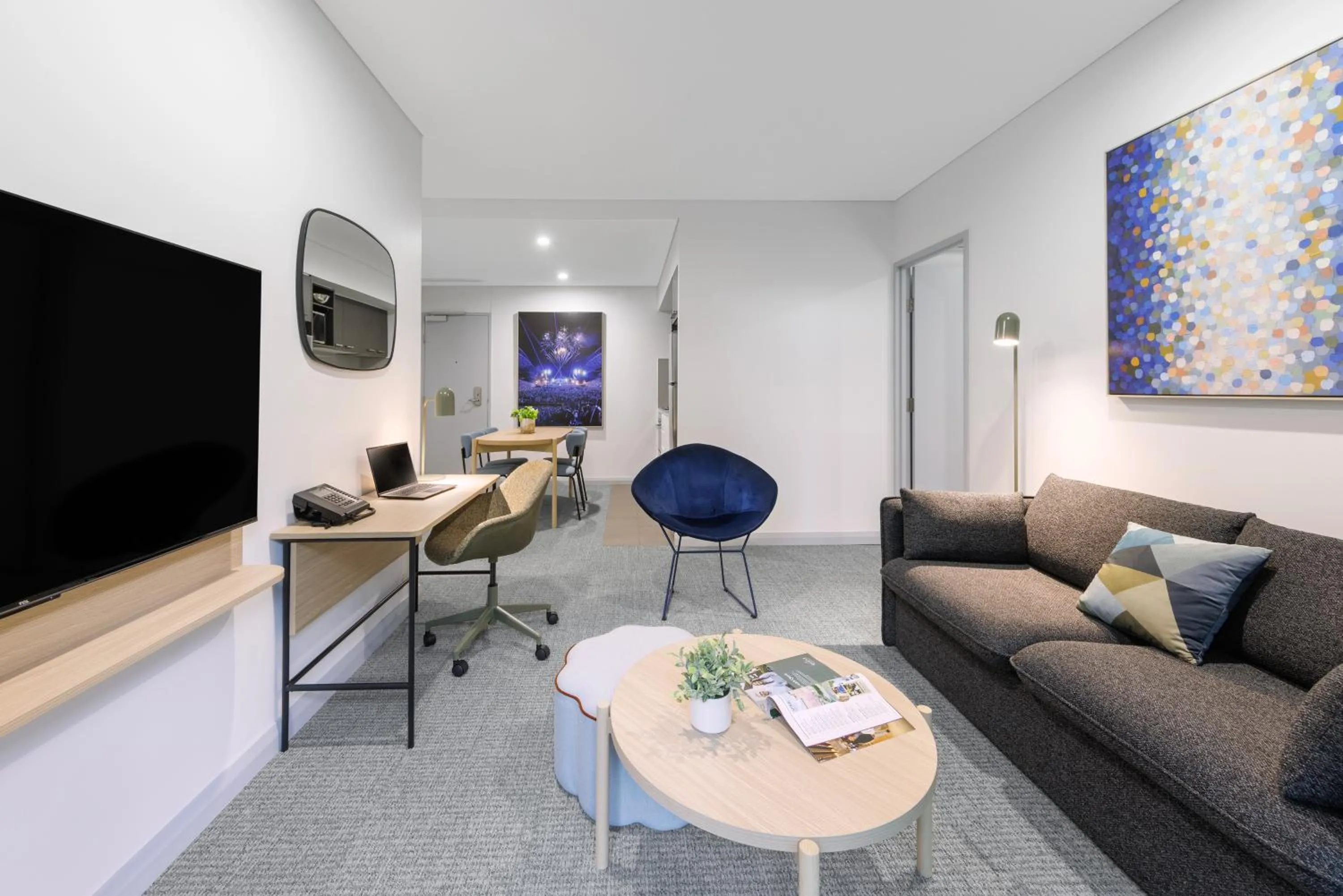 Living room in Quest at Sydney Olympic Park