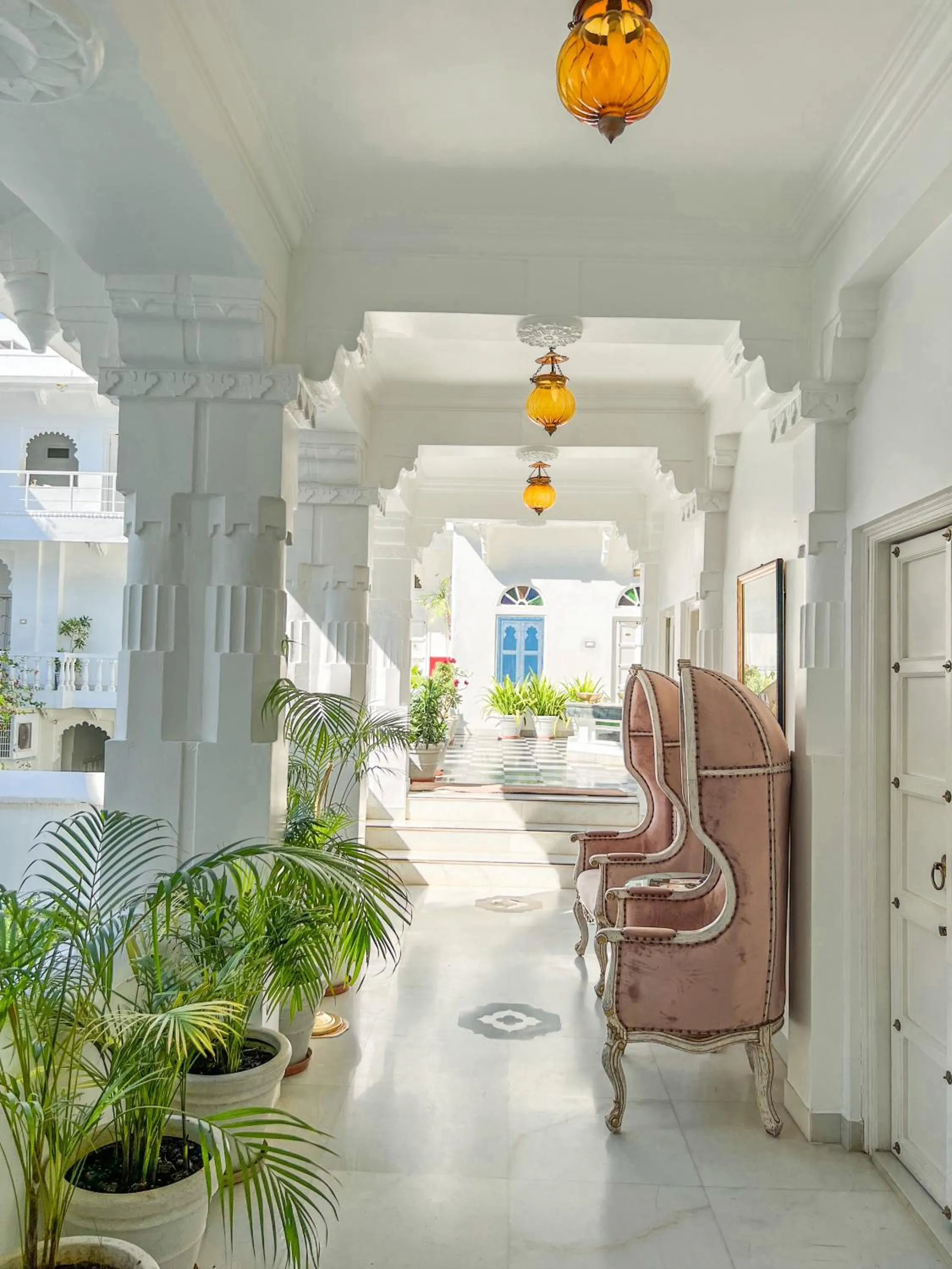 Seating area in Jagat Niwas Palace