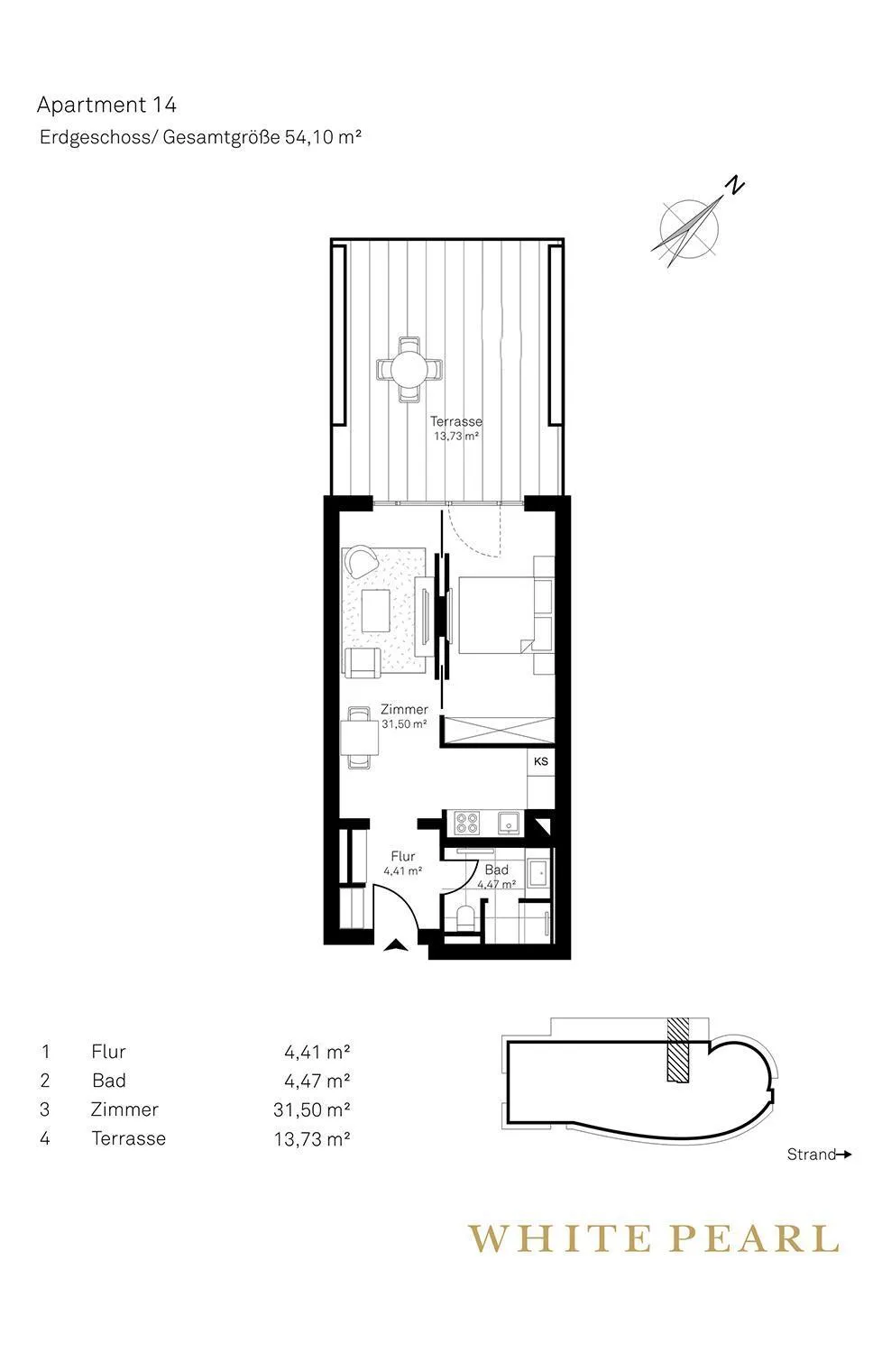 Floor plan in White Pearl Apartment 0.14