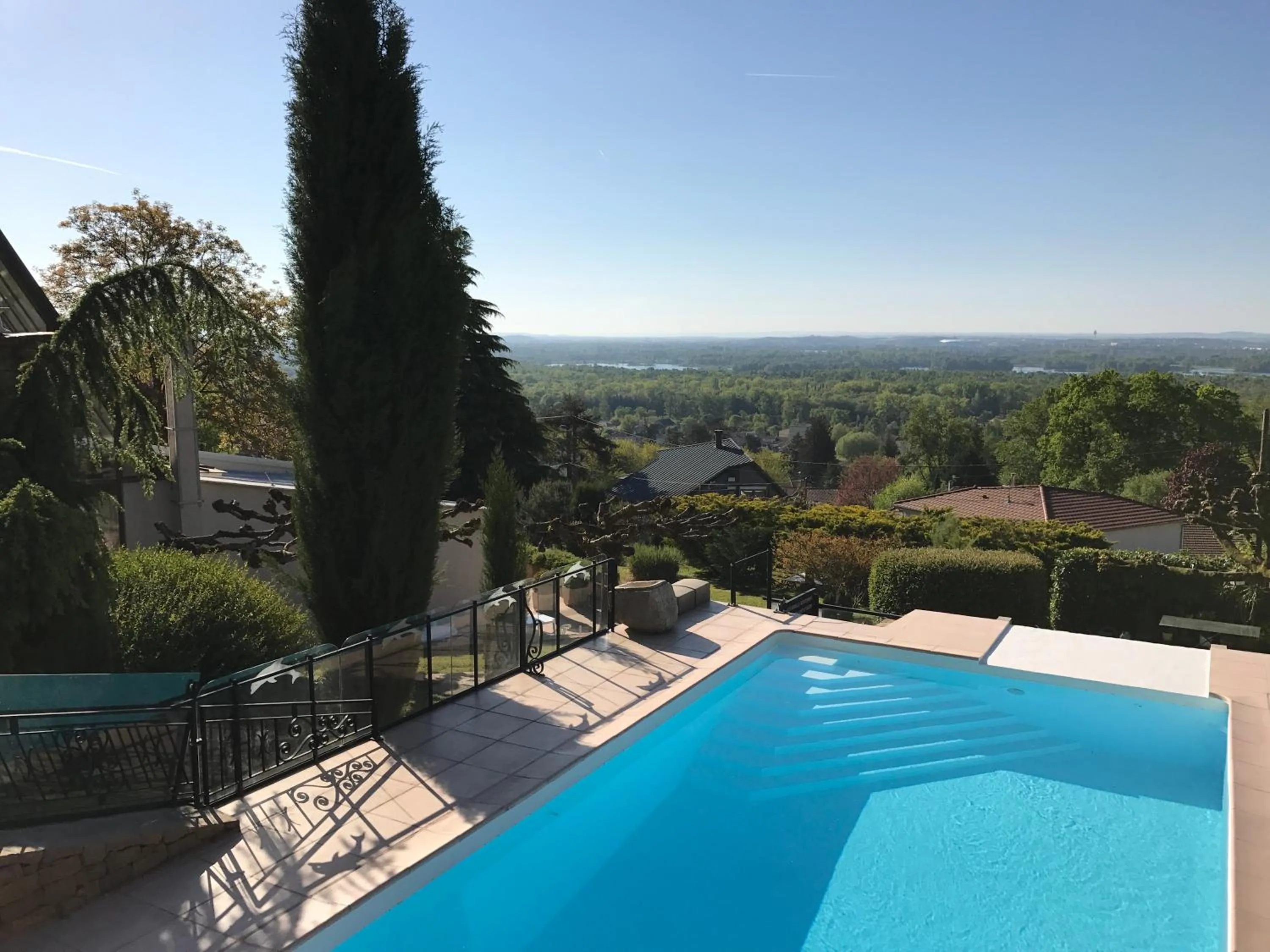 Pool view in La Villa du Rhône