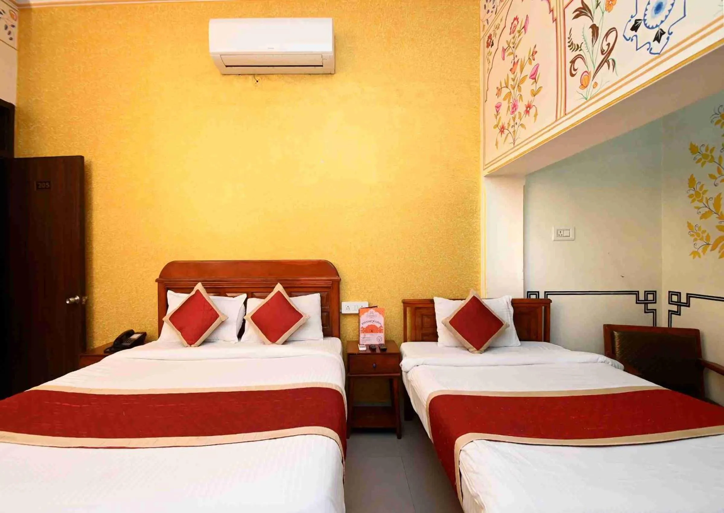 Bed in Virasat Mahal Heritage Hotel-Jaipur City Center
