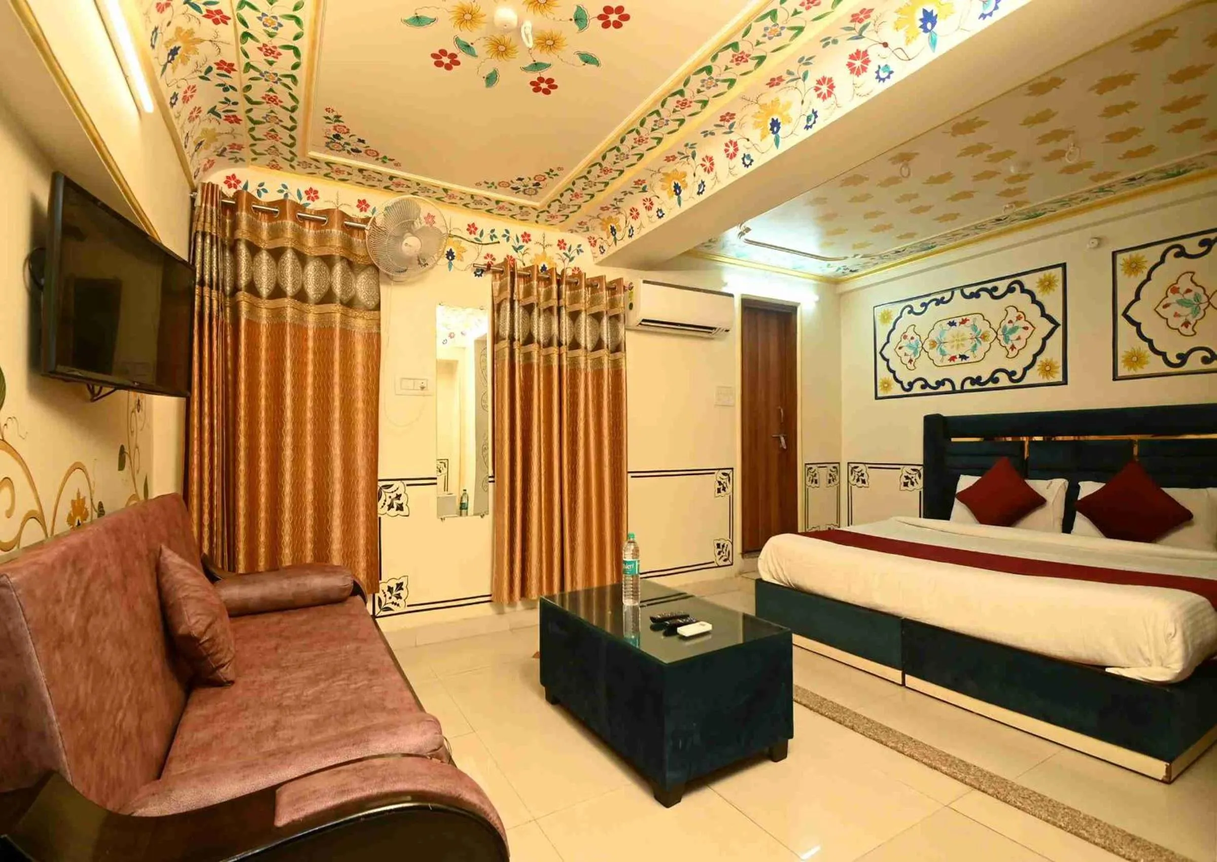 Bed in Virasat Mahal Heritage Hotel-Jaipur City Center