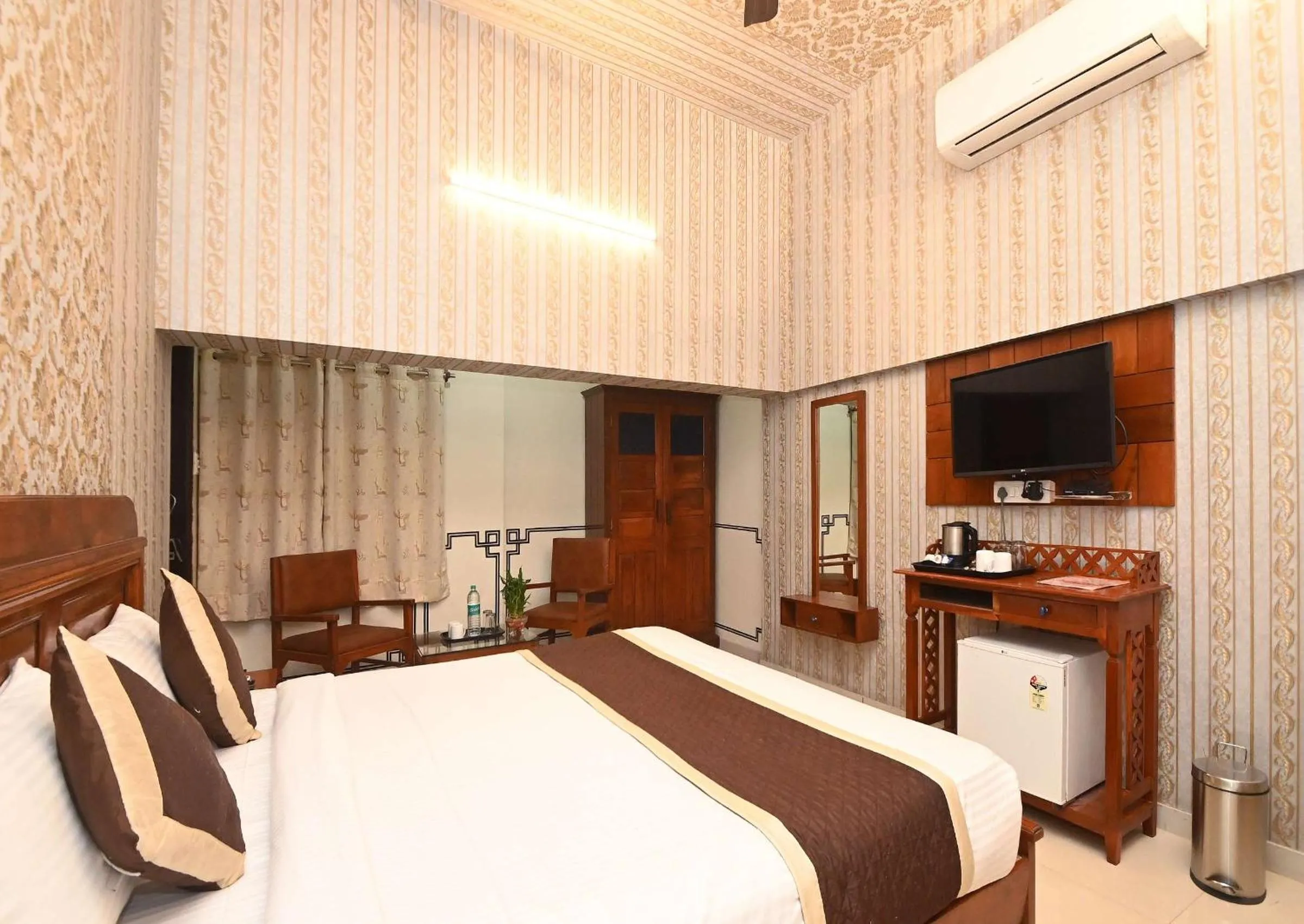 Bed in Virasat Mahal Heritage Hotel-Jaipur City Center