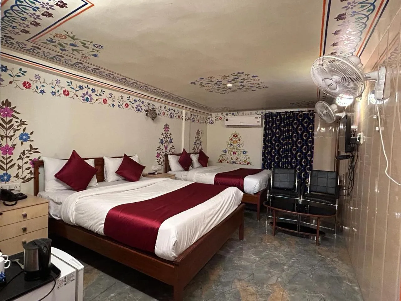 Bathroom, Bed in Virasat Mahal Heritage Hotel-Jaipur City Center