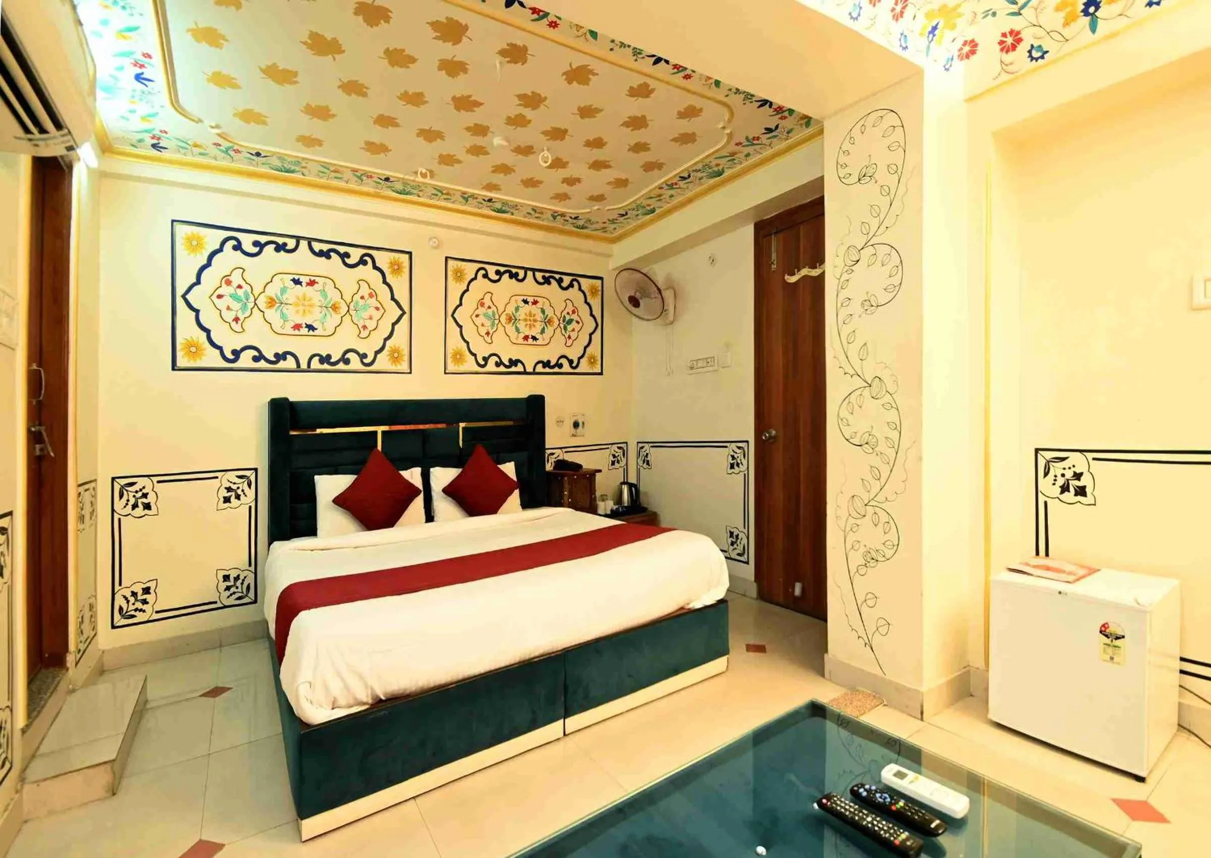 Bed in Virasat Mahal Heritage Hotel-Jaipur City Center