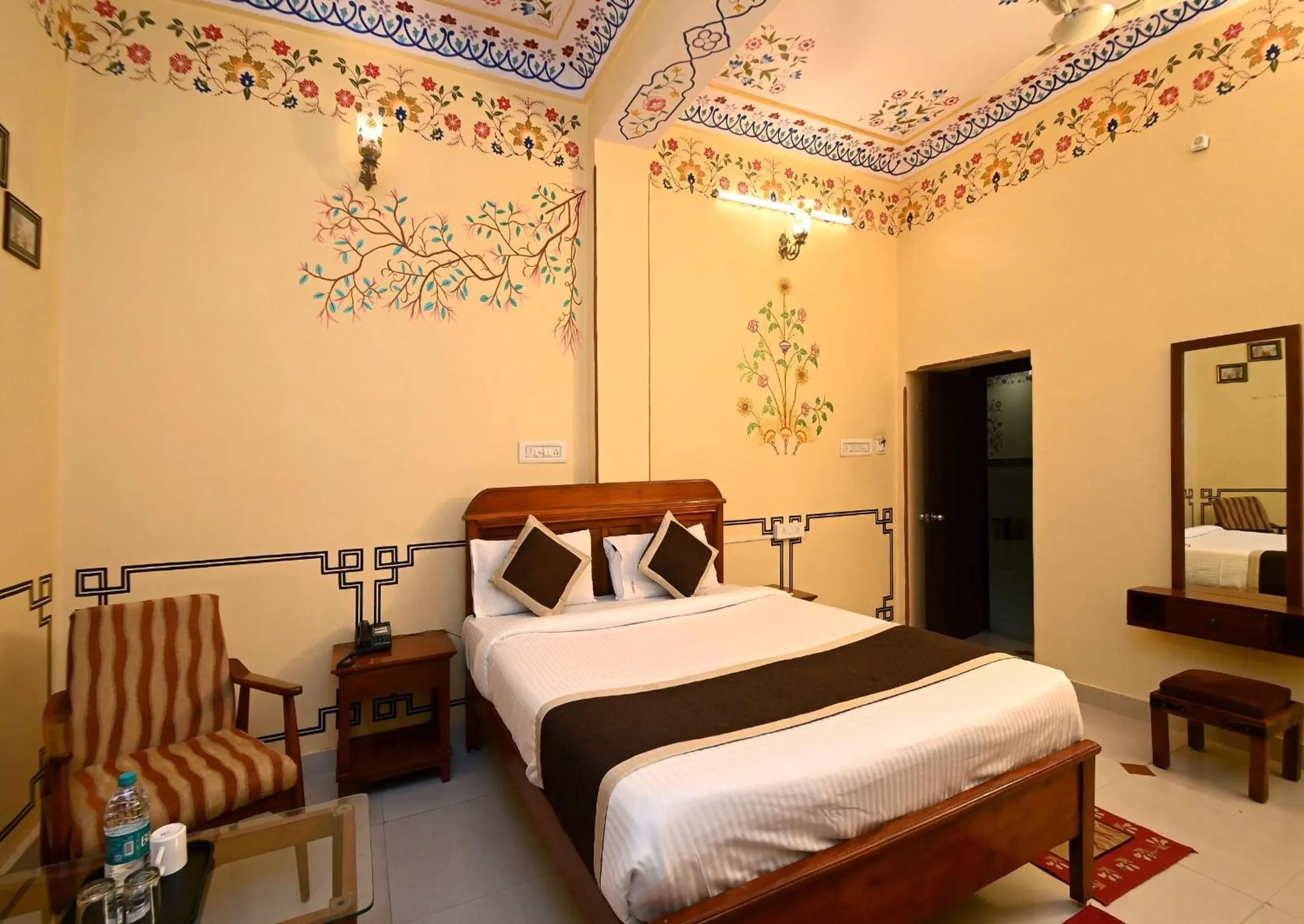 Bed in Virasat Mahal Heritage Hotel-Jaipur City Center