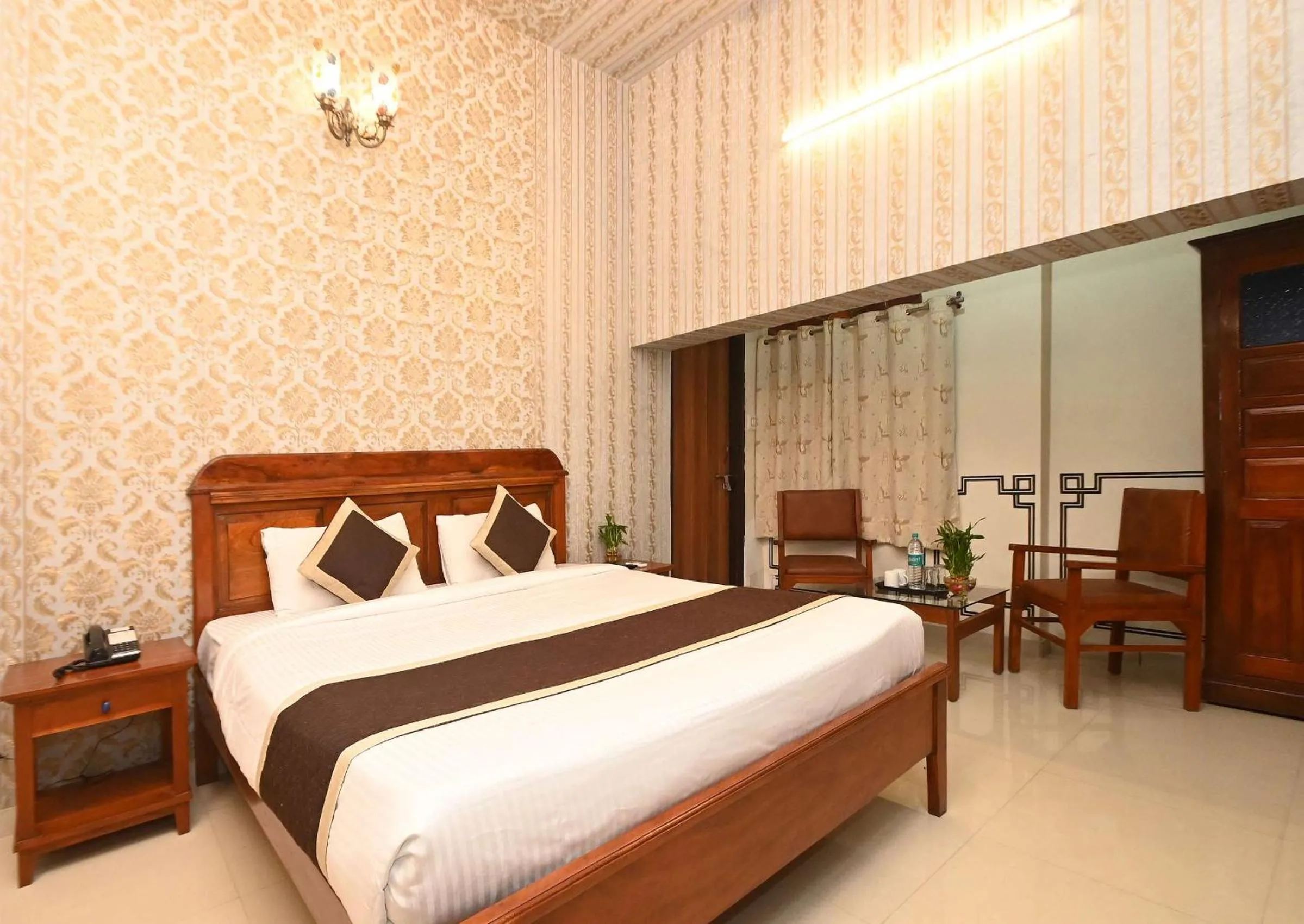 Bed in Virasat Mahal Heritage Hotel-Jaipur City Center
