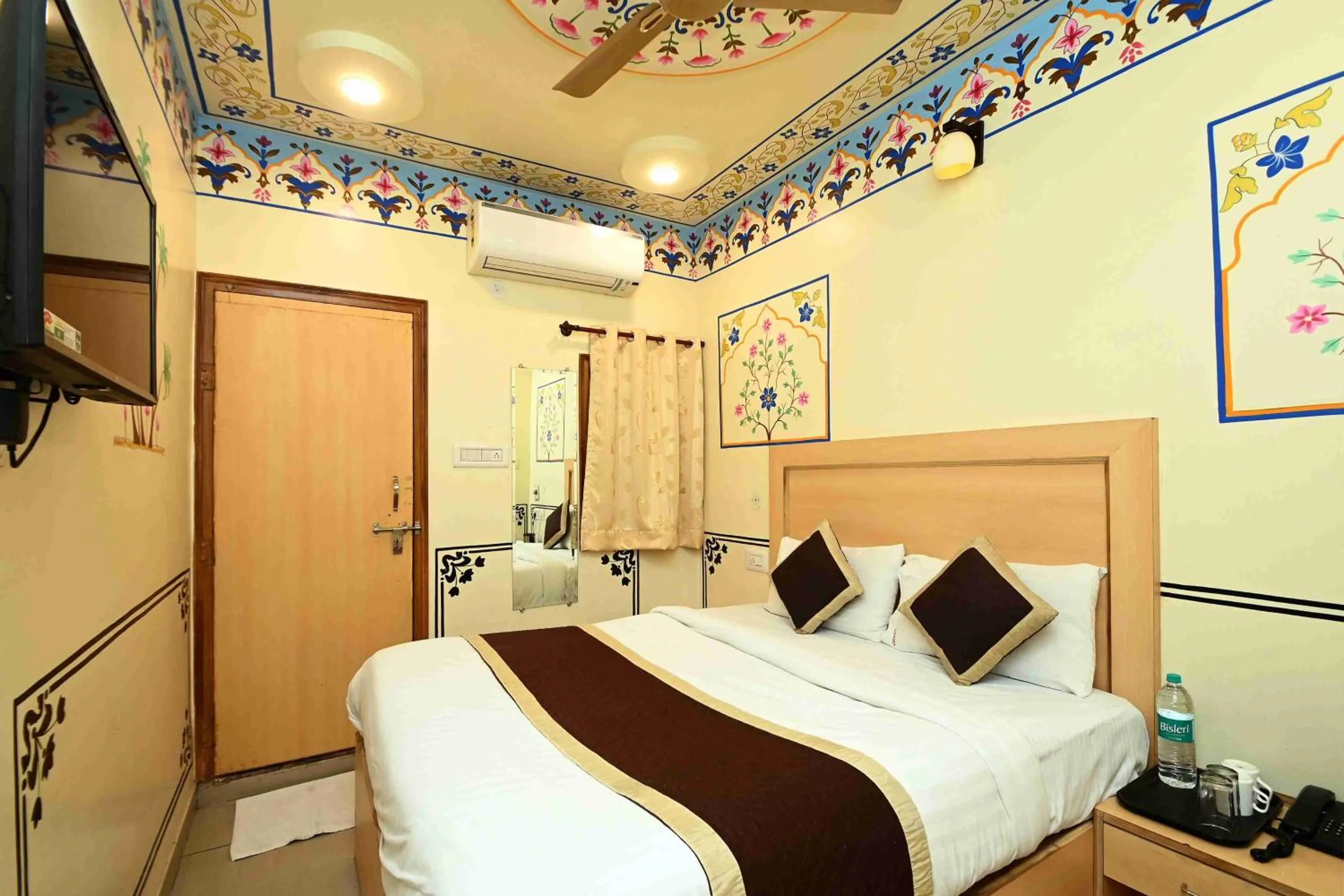 Bed in Virasat Mahal Heritage Hotel-Jaipur City Center