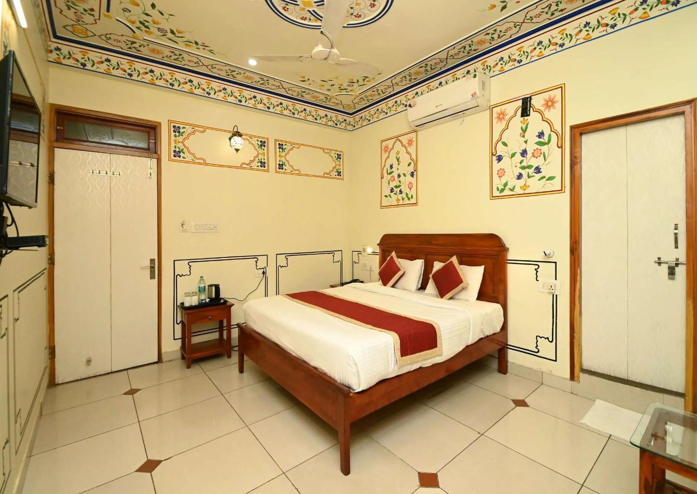 Bed in Virasat Mahal Heritage Hotel-Jaipur City Center