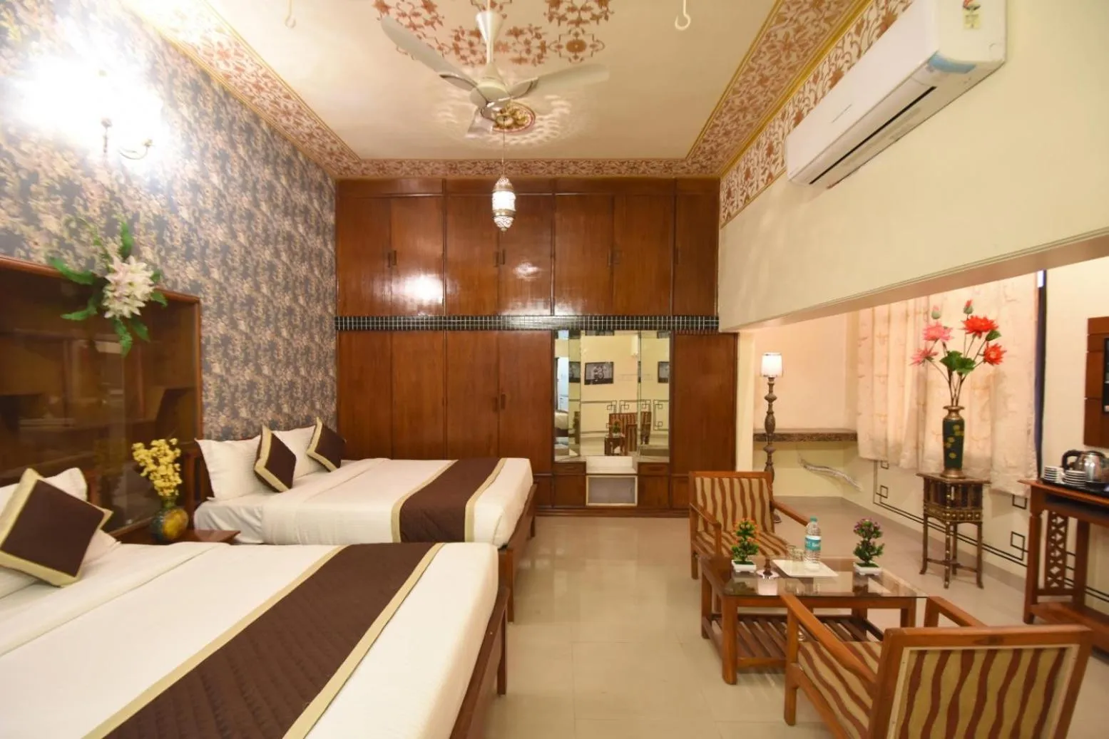 Bed in Virasat Mahal Heritage Hotel-Jaipur City Center