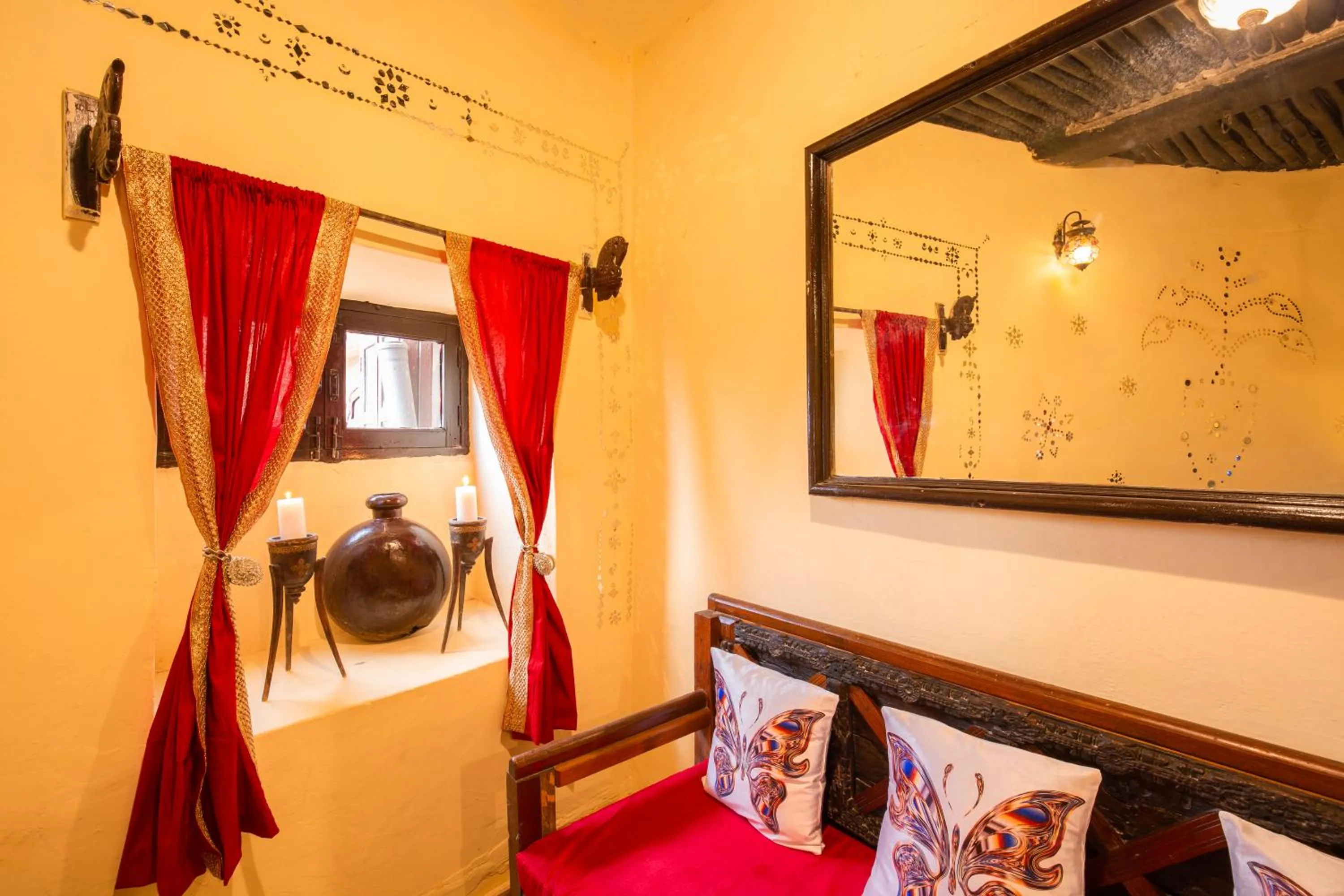 Seating area in Zostel Jaisalmer