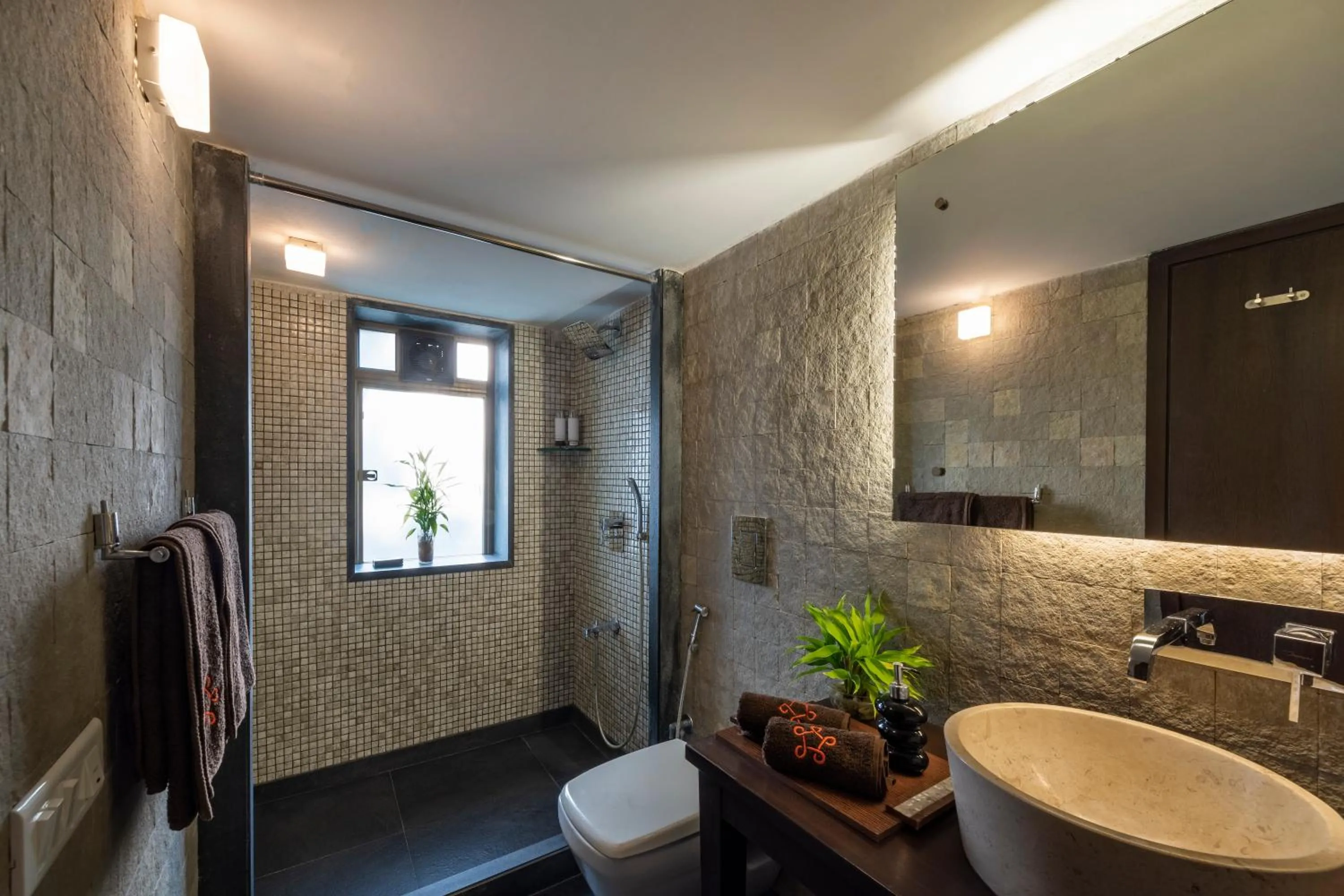 Shower in SaffronStays Masaya, Alibaug - pet-friendly villa with alfresco dining