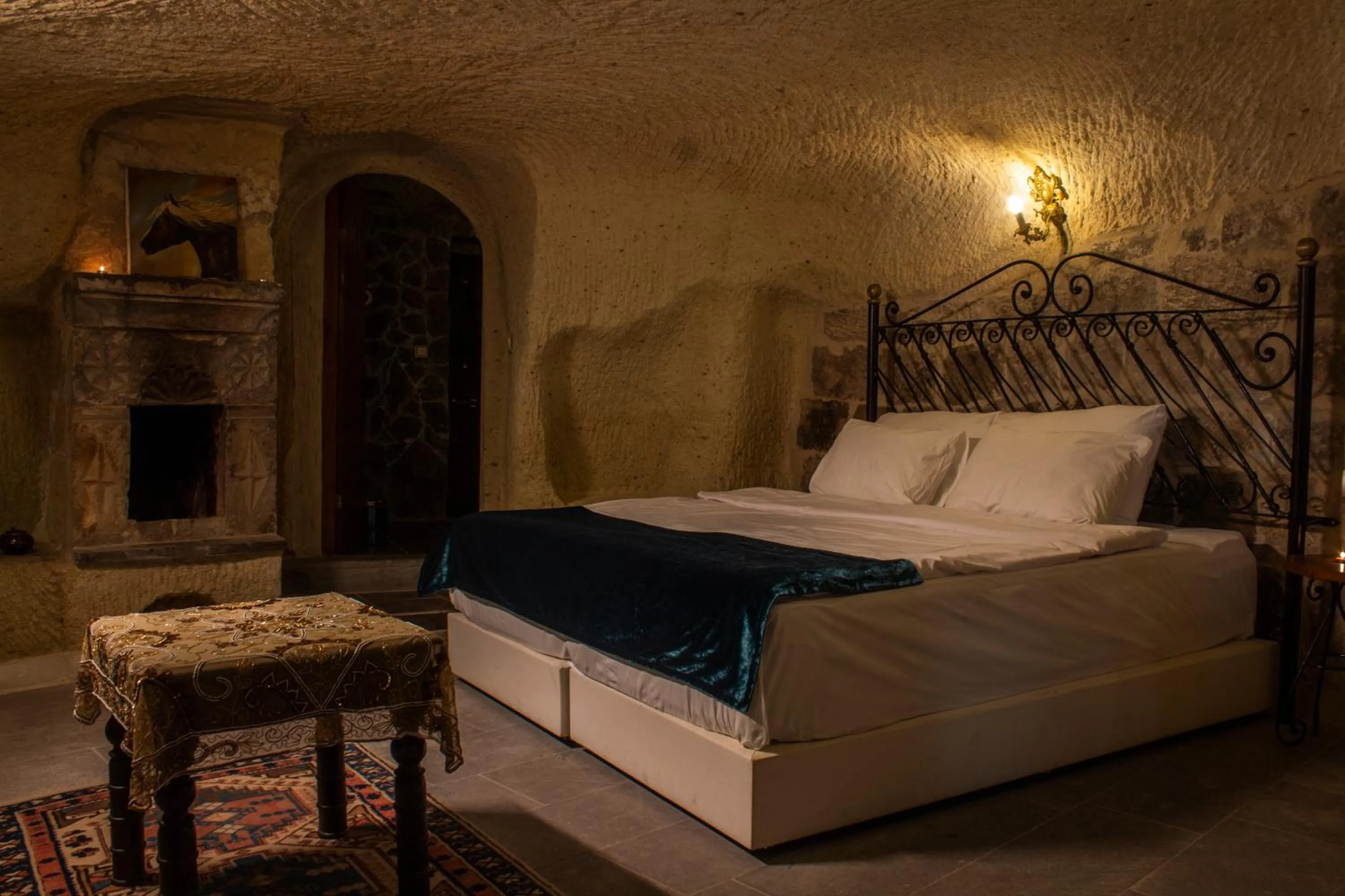 Bed in Cave Art Hotel Cappadocia