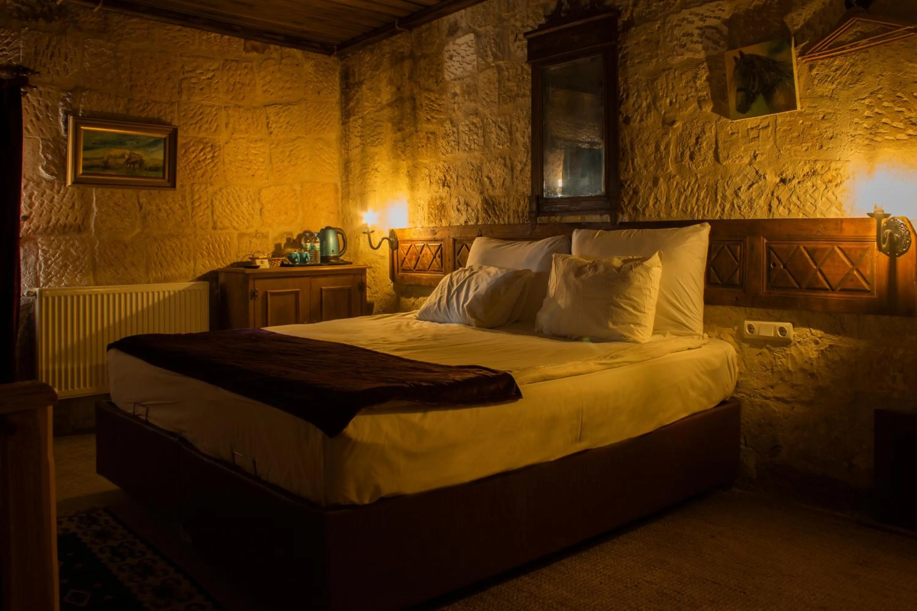 Bed in Cave Art Hotel Cappadocia