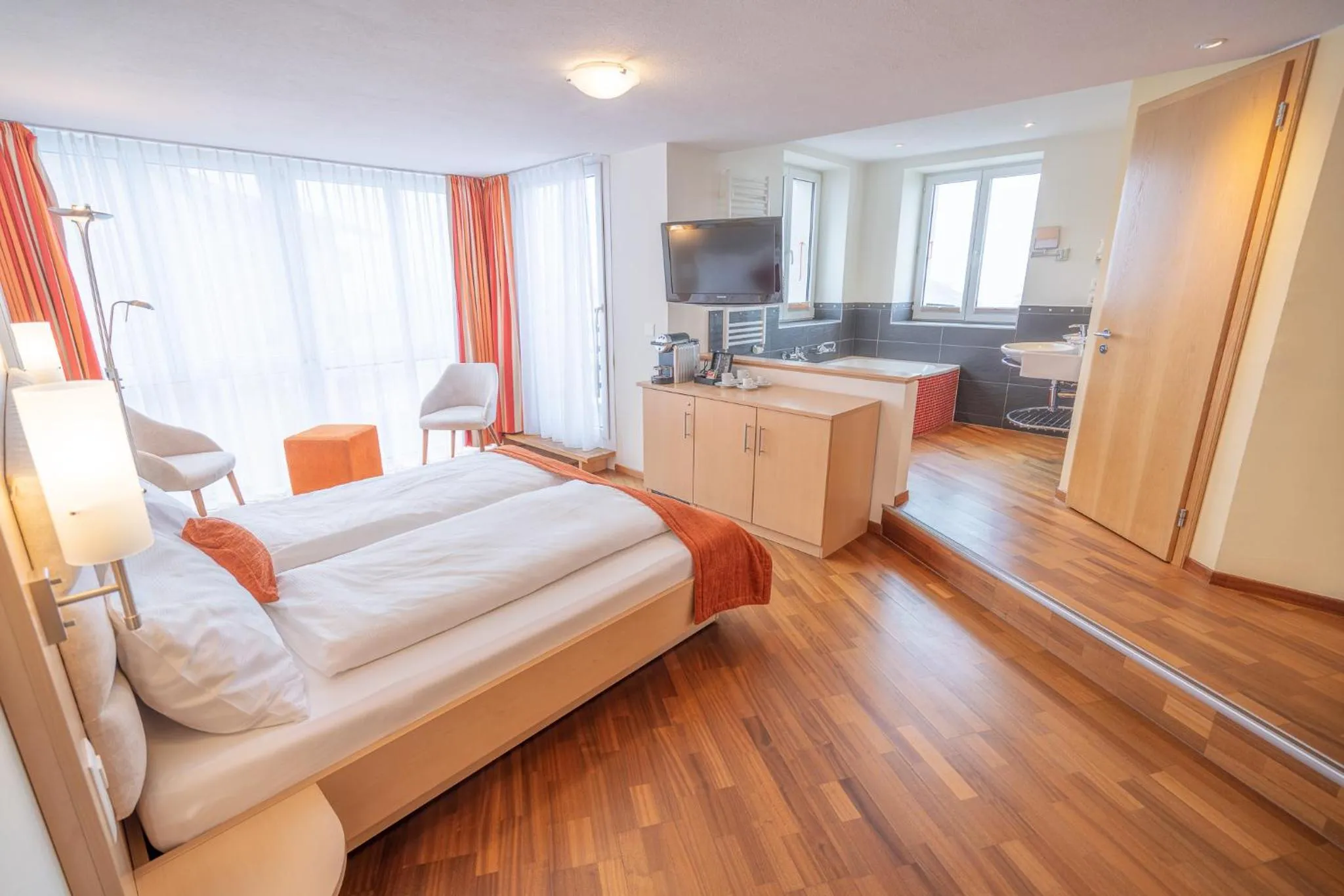 Bed in Lifestyle & Spa Hotel Grächerhof