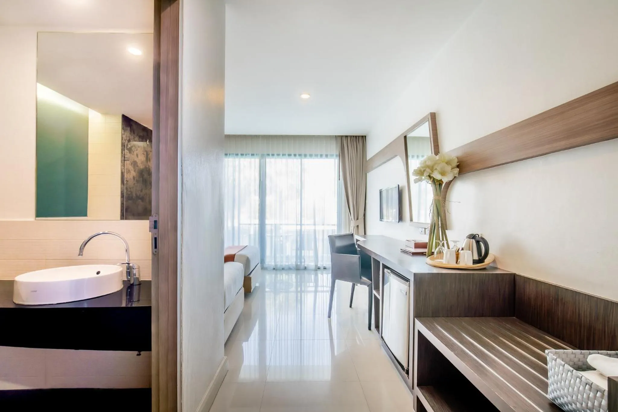 Bathroom, Bed in The Pago Design Hotel Phuket-SHA Plus