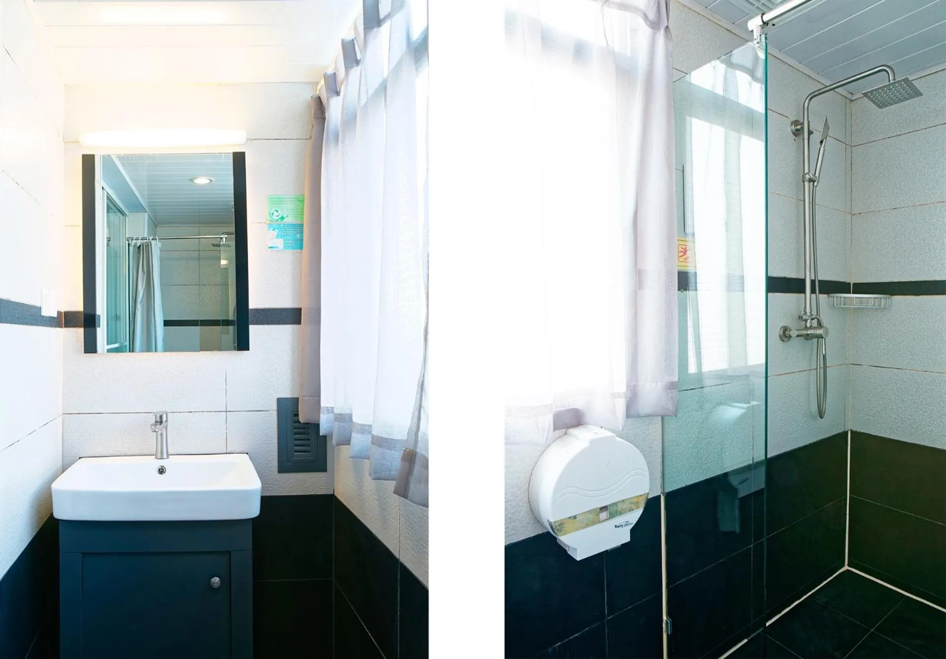 Bathroom in Kunming Upland International Youth Hostel near the city center ,2 mins walk to the subway, 2 mins walk to the Green Lake, Close to Yuan tong Temple, Old street, Yunnan University, English-speaking service convenient payment and visa cards are accepted