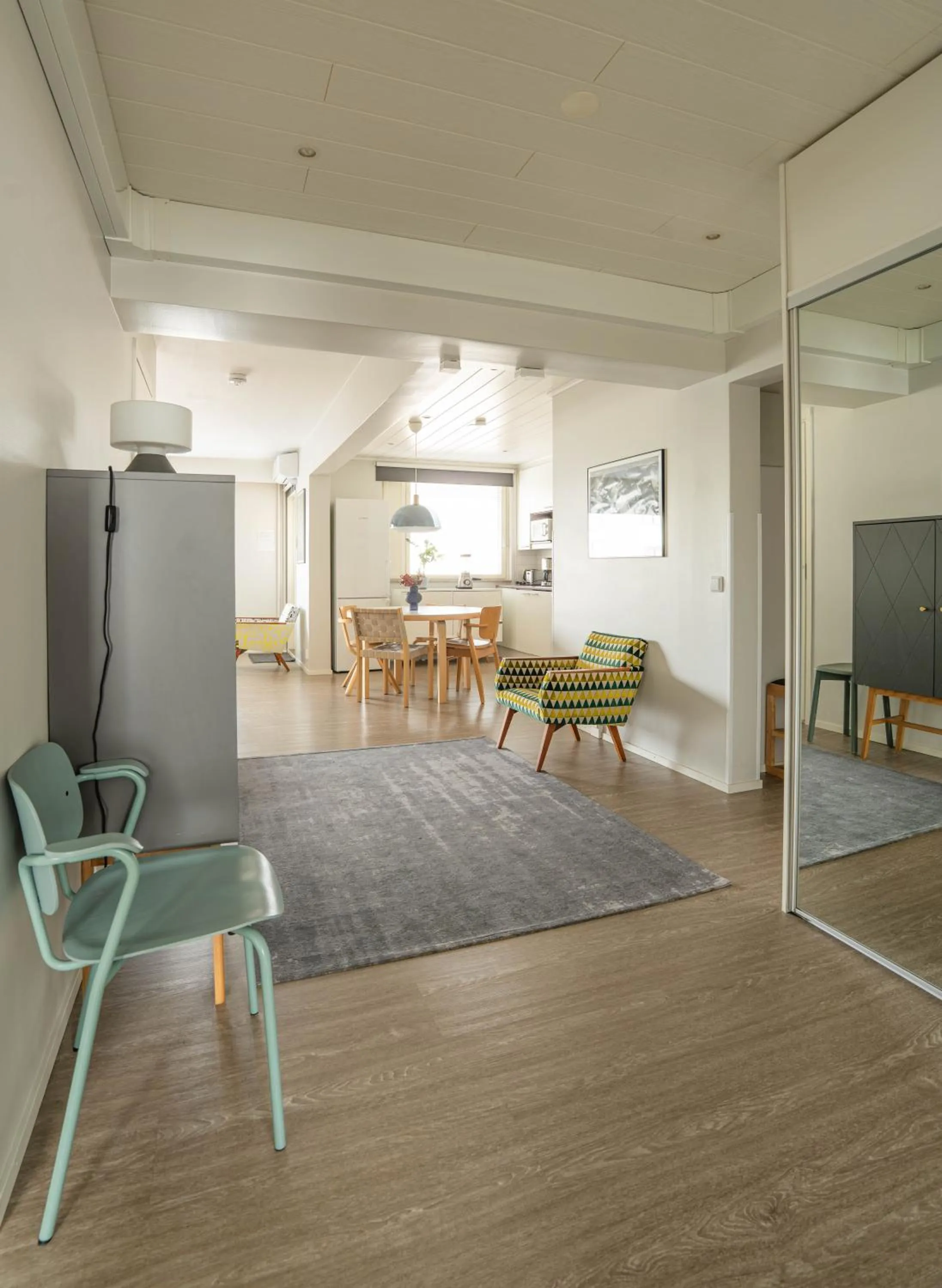 Seating area in The Luxury Downtown Rovaniemi with sauna