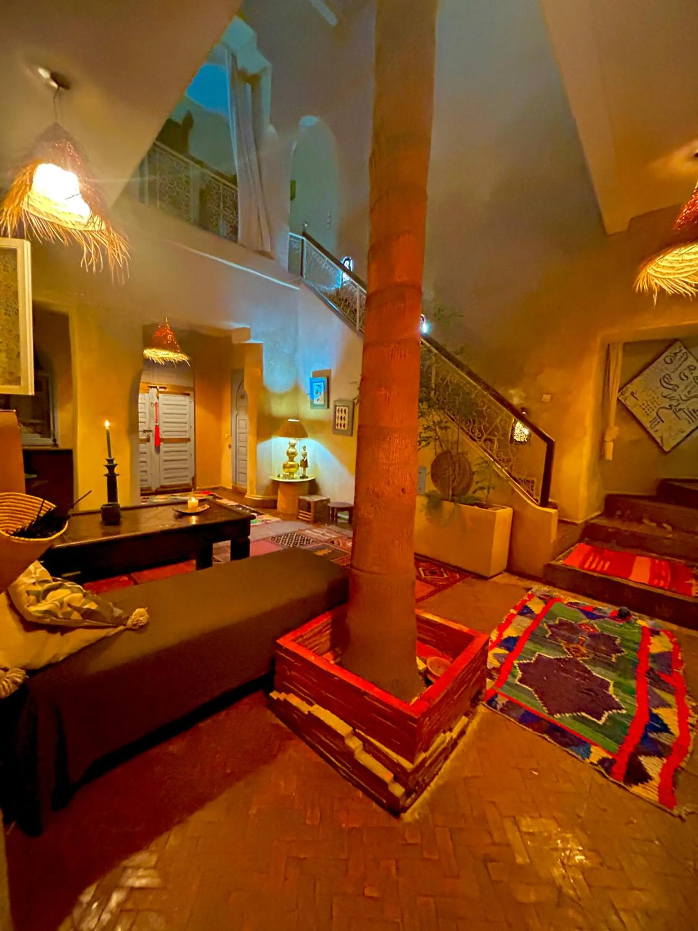 Patio, Bed in Riad Alamine