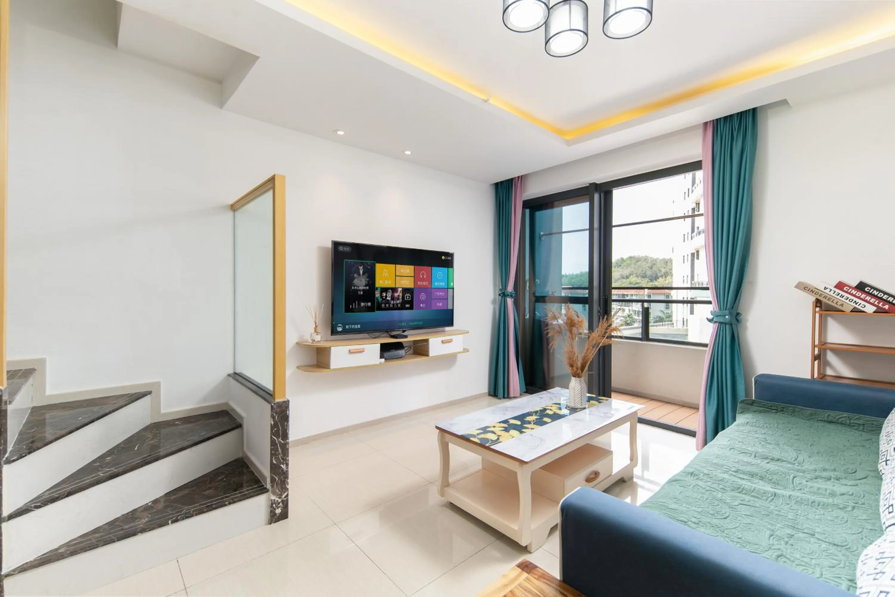 Living room, Bed in Neal Yat Seaview Apartment Haitang Bay Sanya