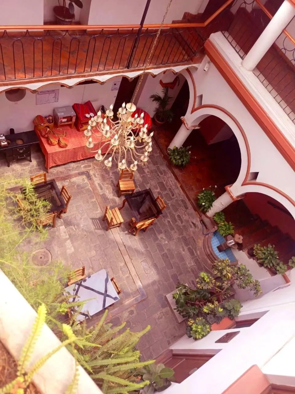 Inner courtyard view in Hostal Recoleta Sur