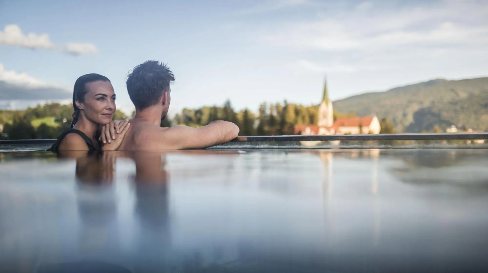 Pool view in Terentnerhof 4*S active & lifestyle hotel