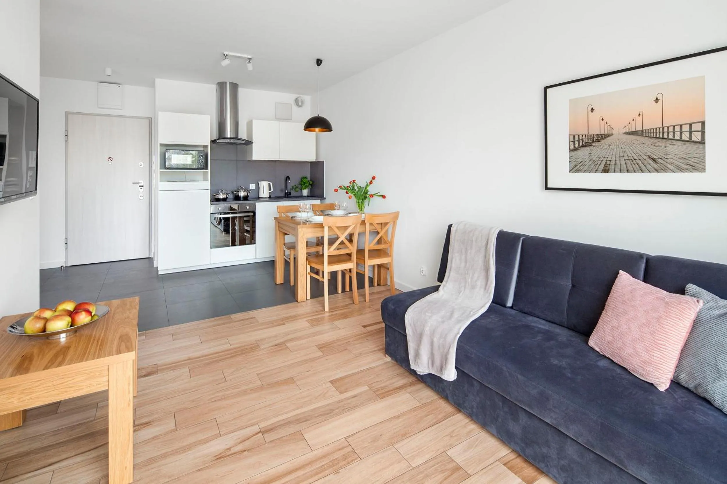 Kitchen or kitchenette in Sleepy3city Apartments Batorego 9