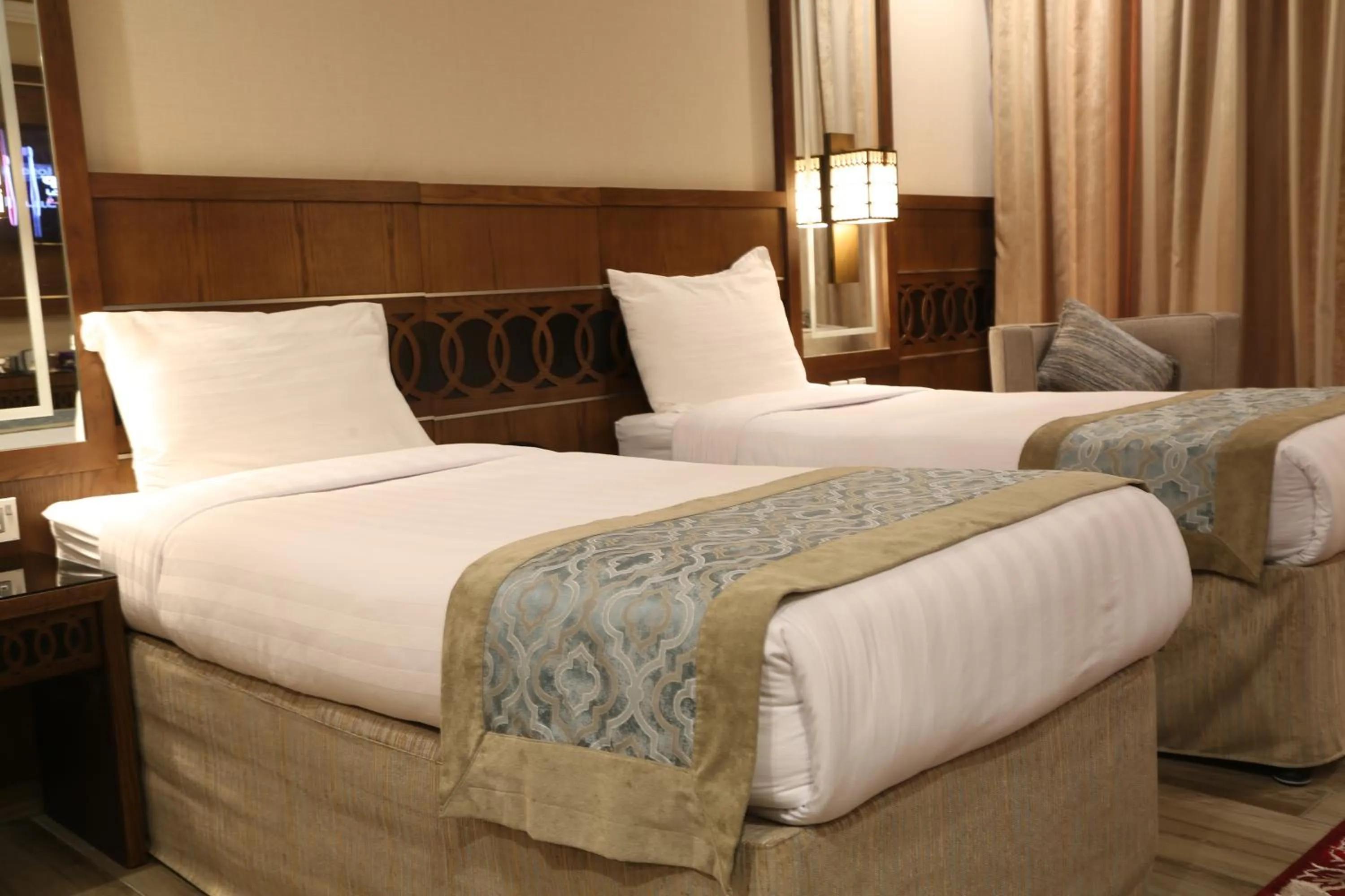 Bed in Violet Al Azizia Hotel MASJID Al Qatari