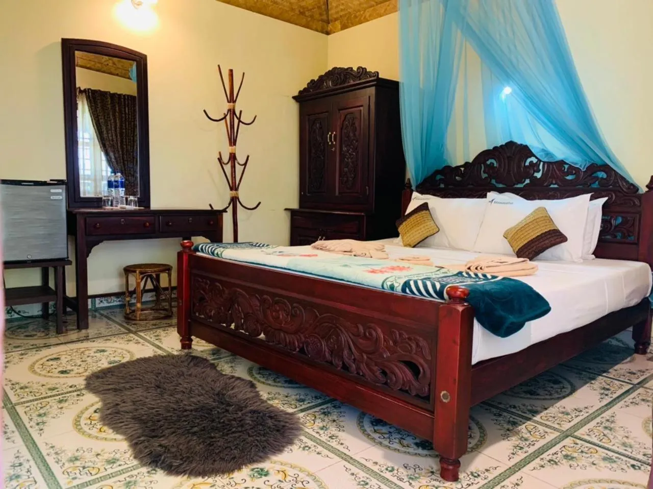 Bed in Kerala cottage