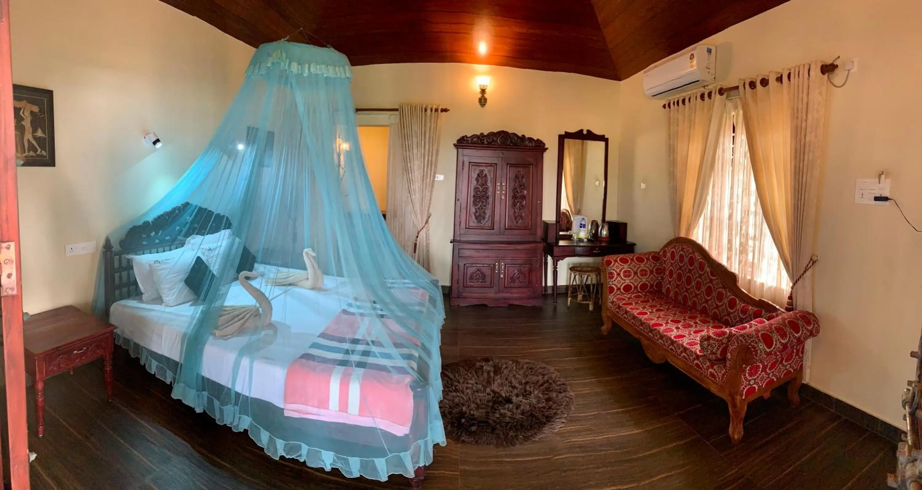 Bed in Kerala cottage