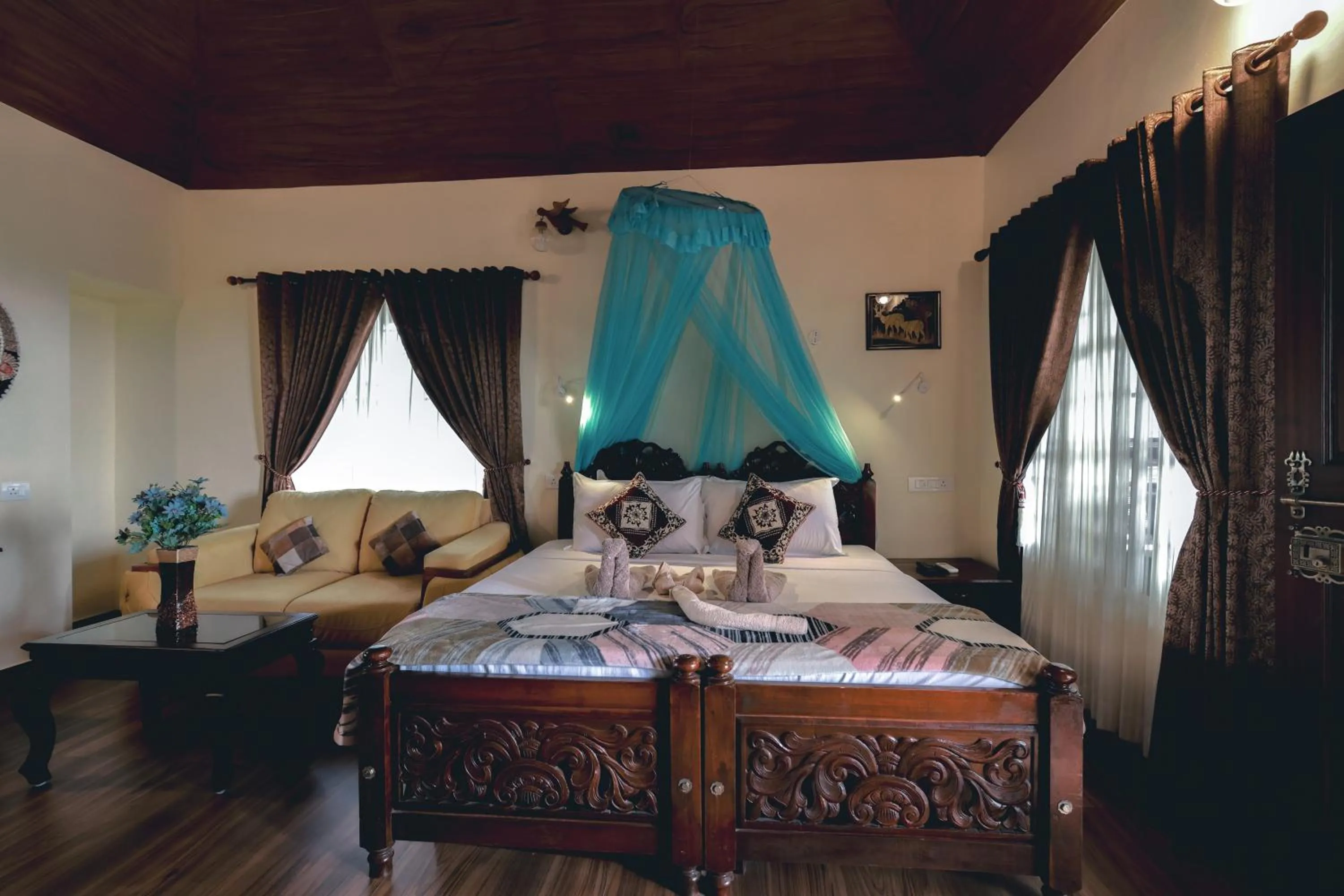 Bed in Kerala cottage