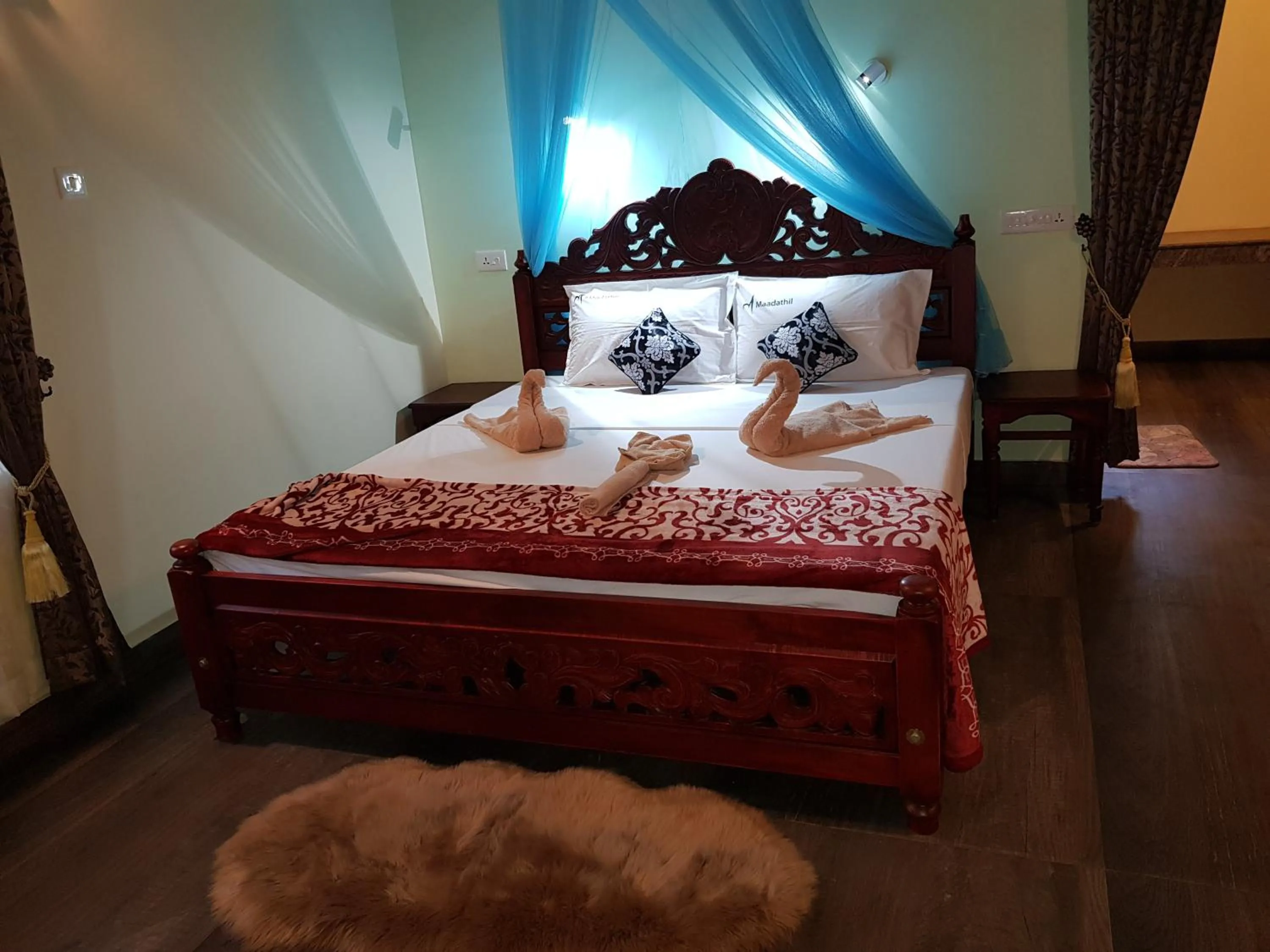 Bed in Kerala cottage