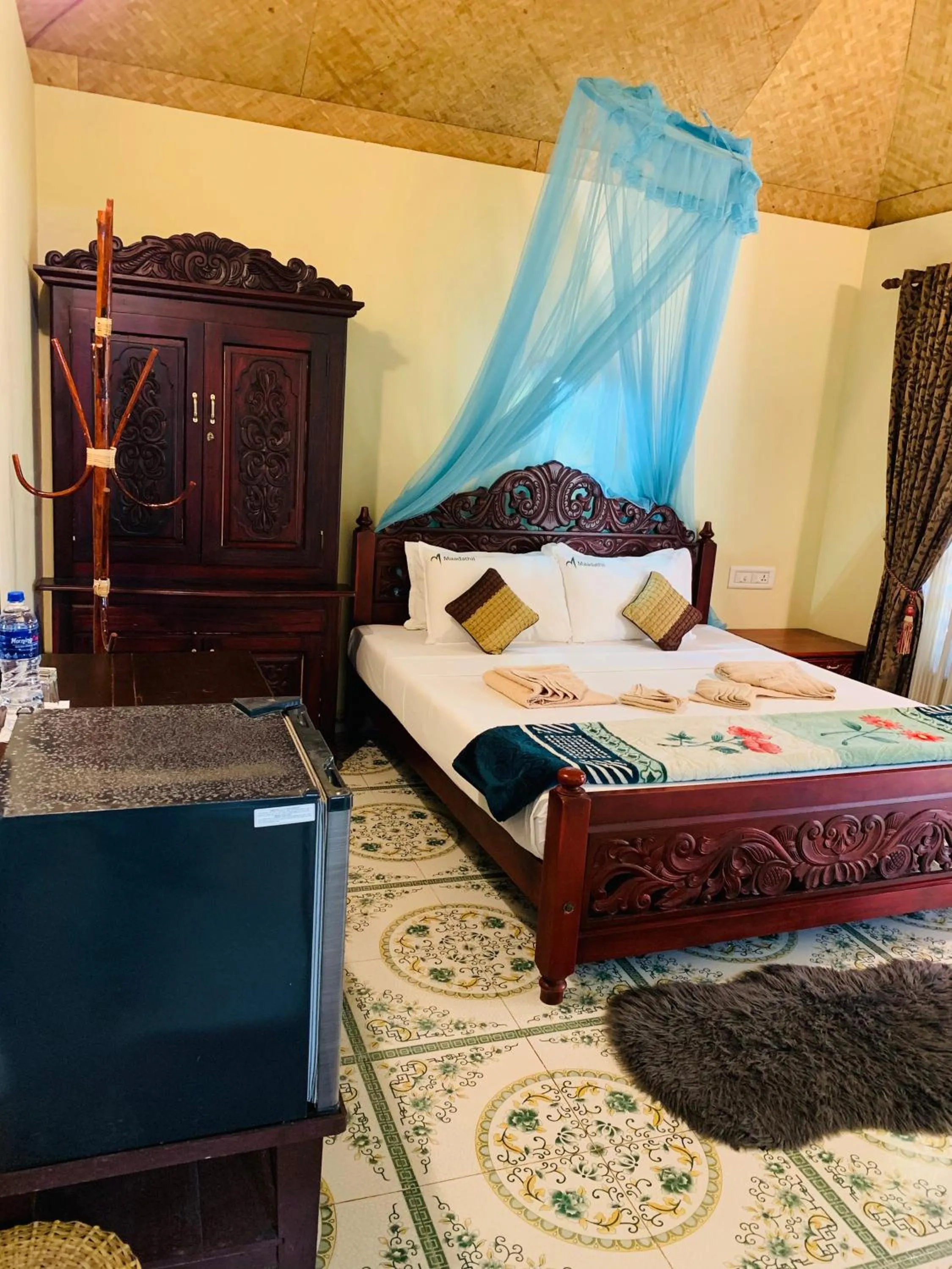 Bed in Kerala cottage