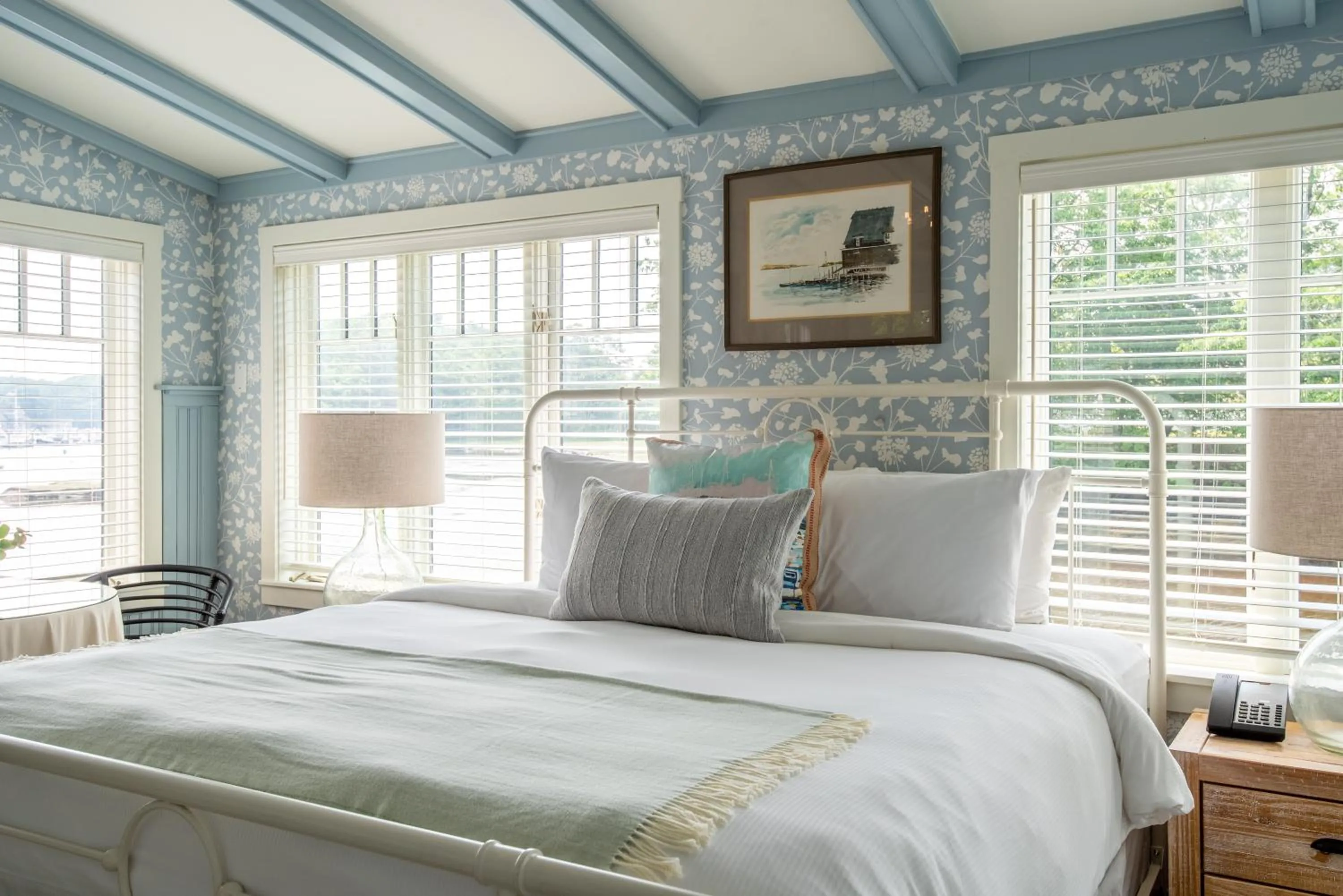 Bed in The White Barn Inn & Spa, Auberge Collection