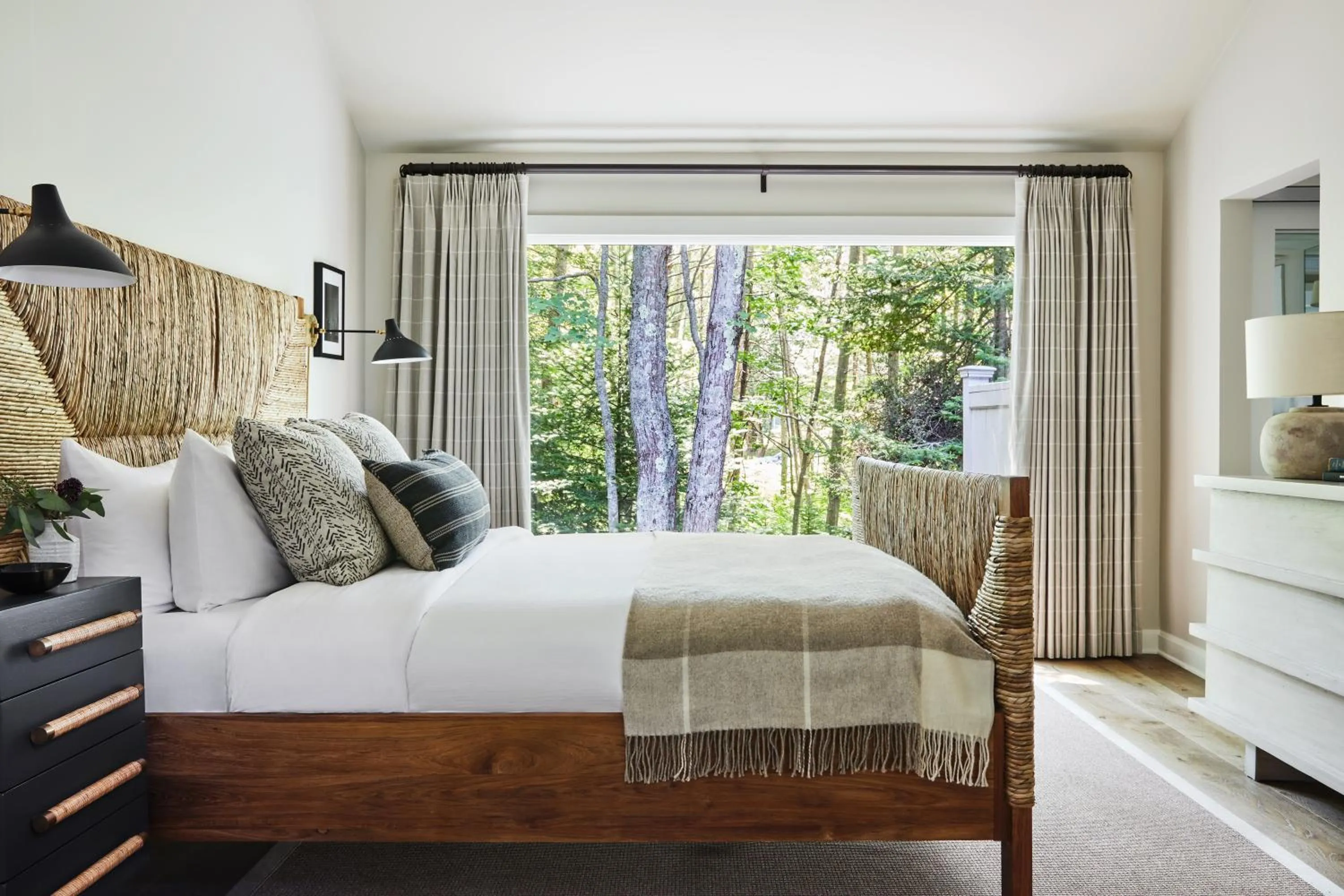 Bed in The White Barn Inn & Spa, Auberge Collection