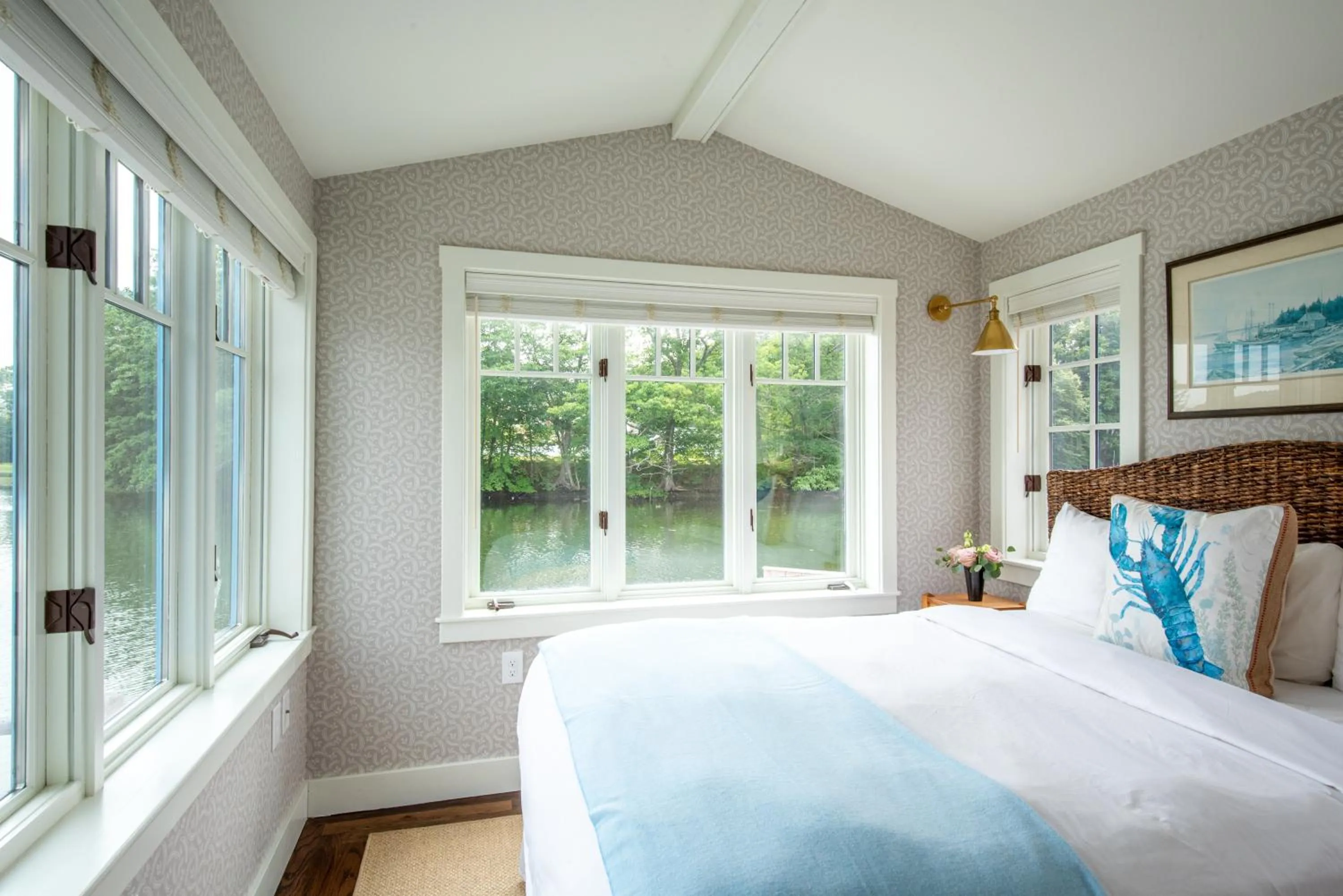 Bed in The White Barn Inn & Spa, Auberge Collection