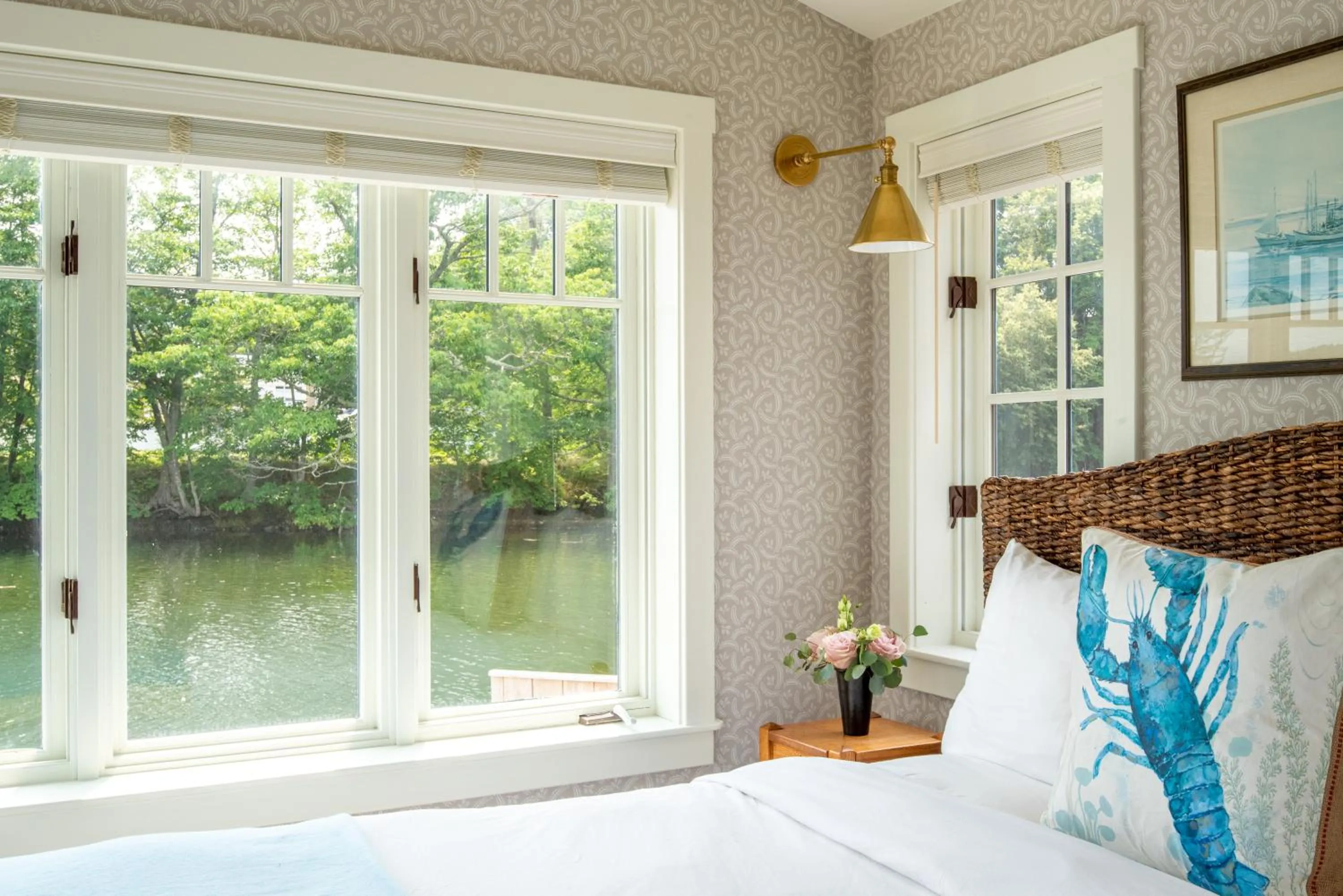 Bed in The White Barn Inn & Spa, Auberge Collection