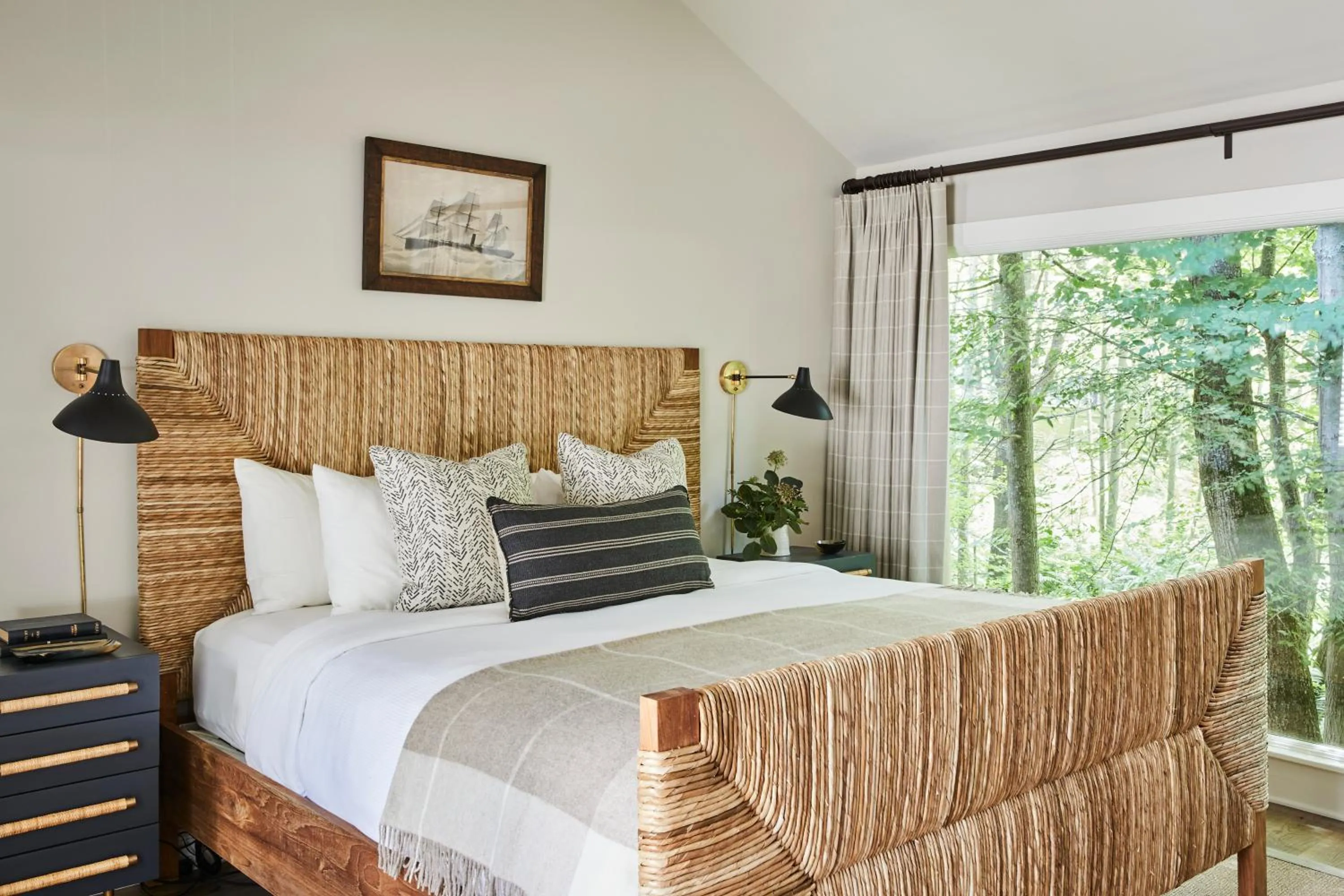 Bed in The White Barn Inn & Spa, Auberge Collection